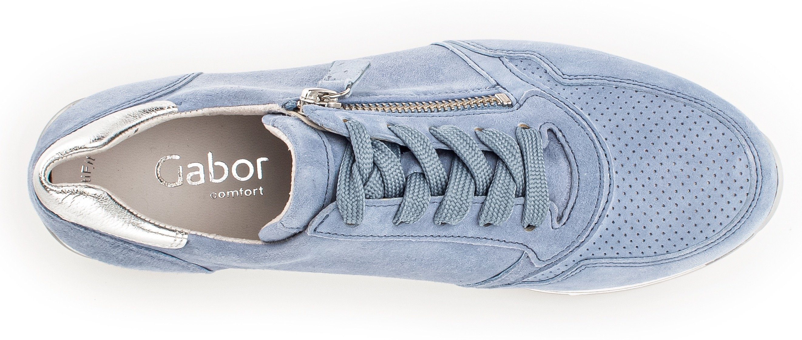 Gabor Sneakers met sleehak Turijn met perforatiepatroon, breedte h, vrijetijdsschoen, lage schoen, veterschoen