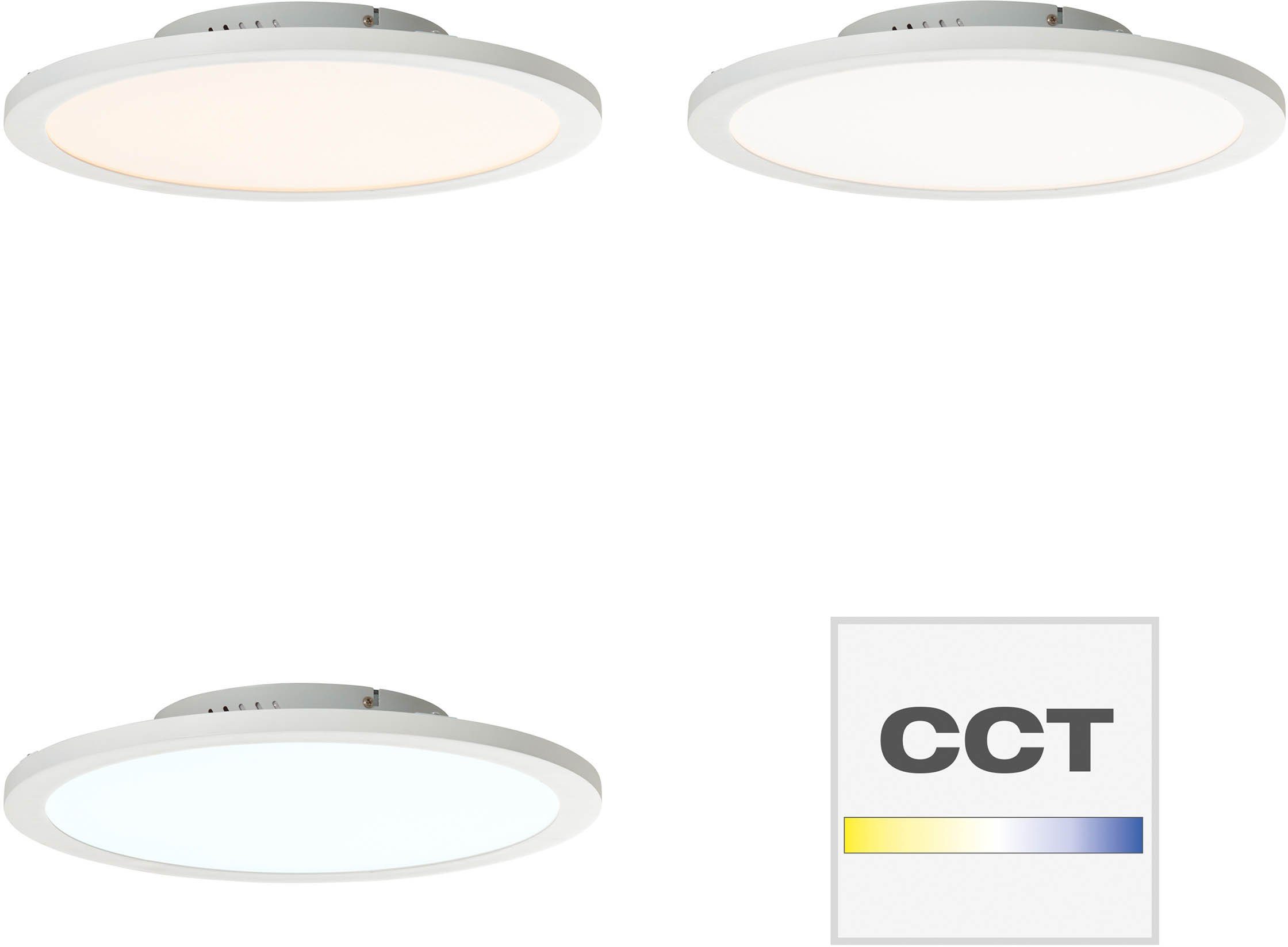 Brilliant Leuchten Led-plafondlamp Abie Ø 40 cm, RGB, dimbaar, CCT, afstandsbediening, metaal, kunststof, wit (1 stuk)