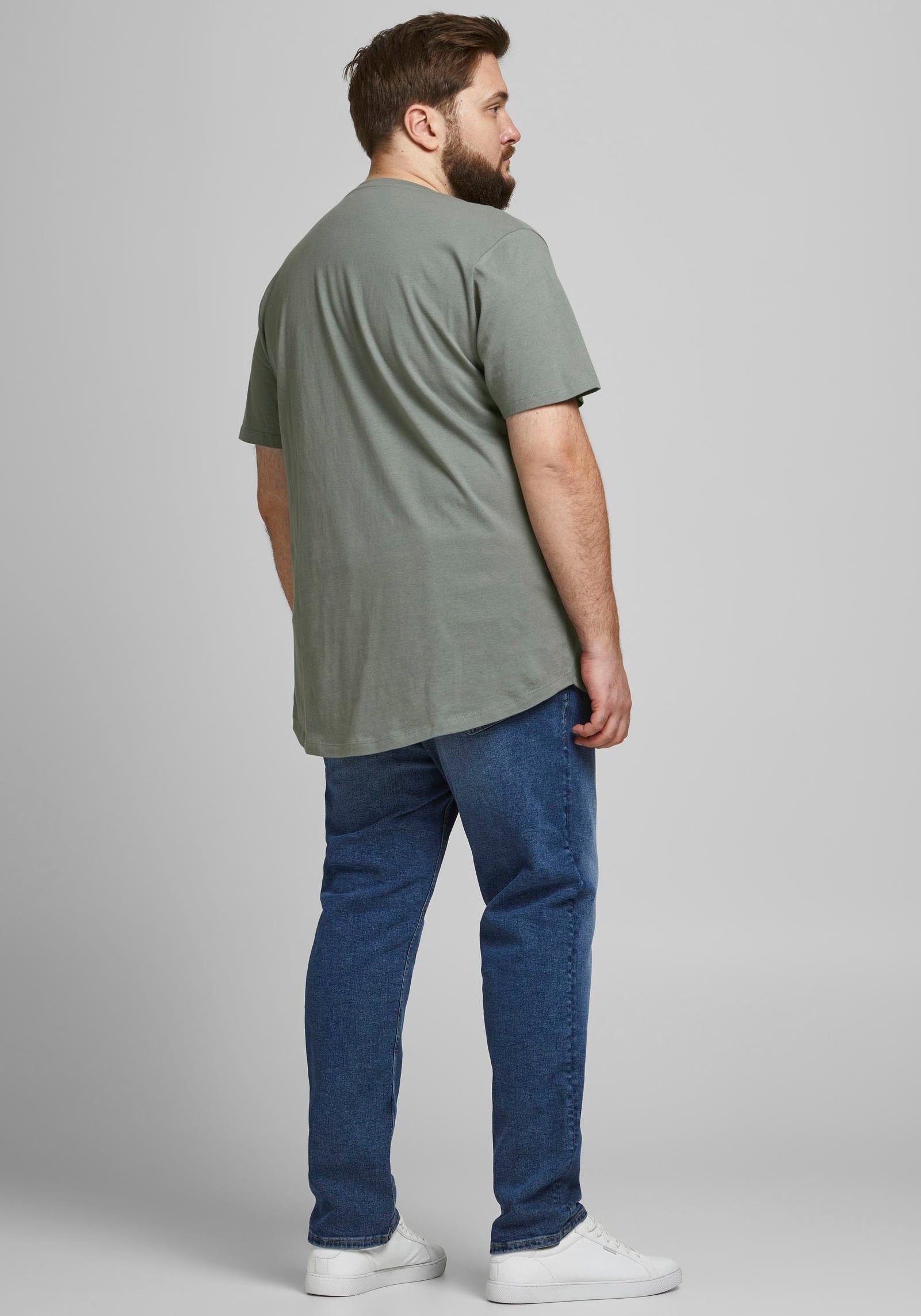 Jack & Jones PlusSize T-shirt NOA TEE met een afgeronde zoom, t/m maat 6xl