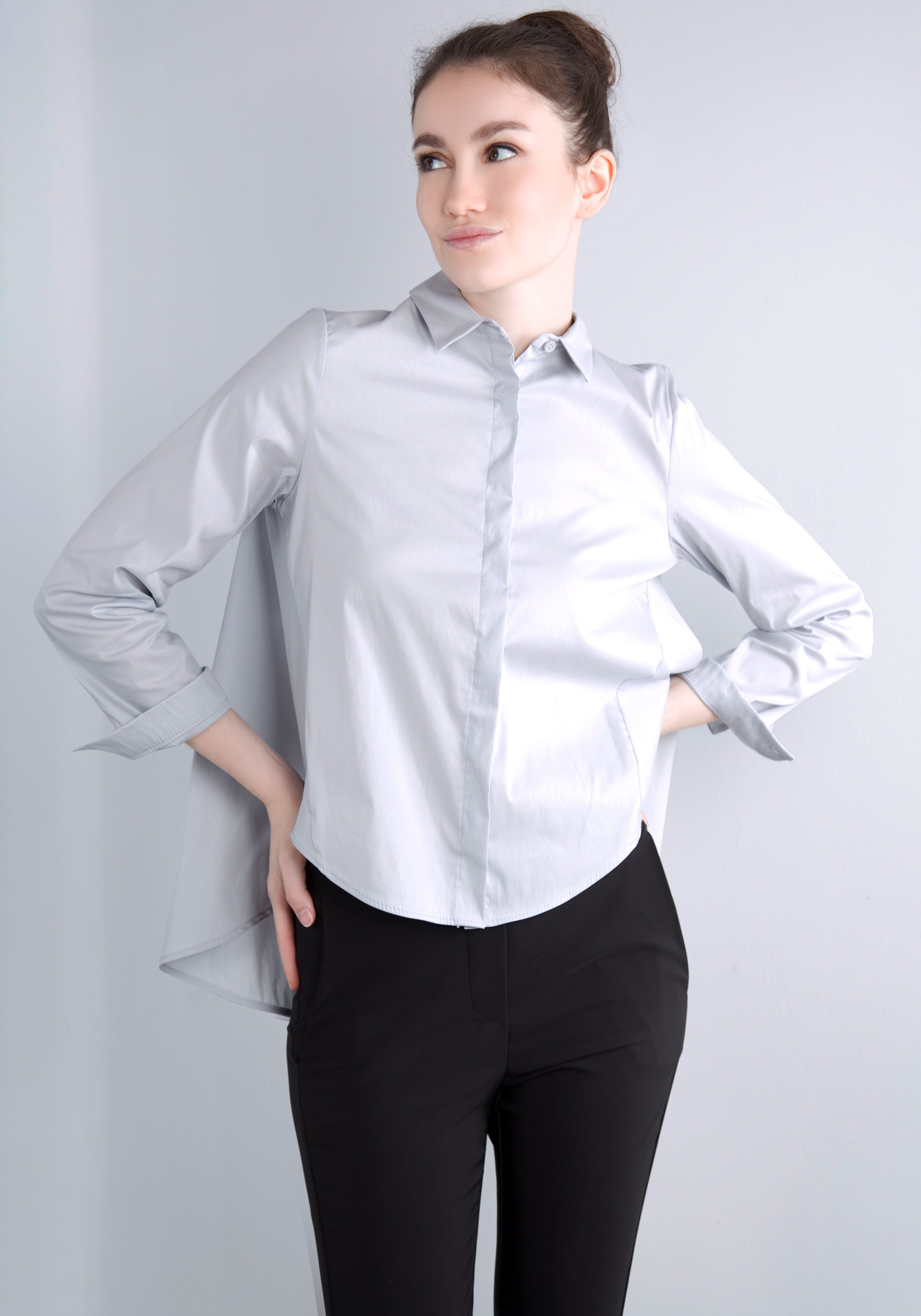IMPERIAL Klassieke blouse IMP-C ED4BBE klokkend model met boogzoom
