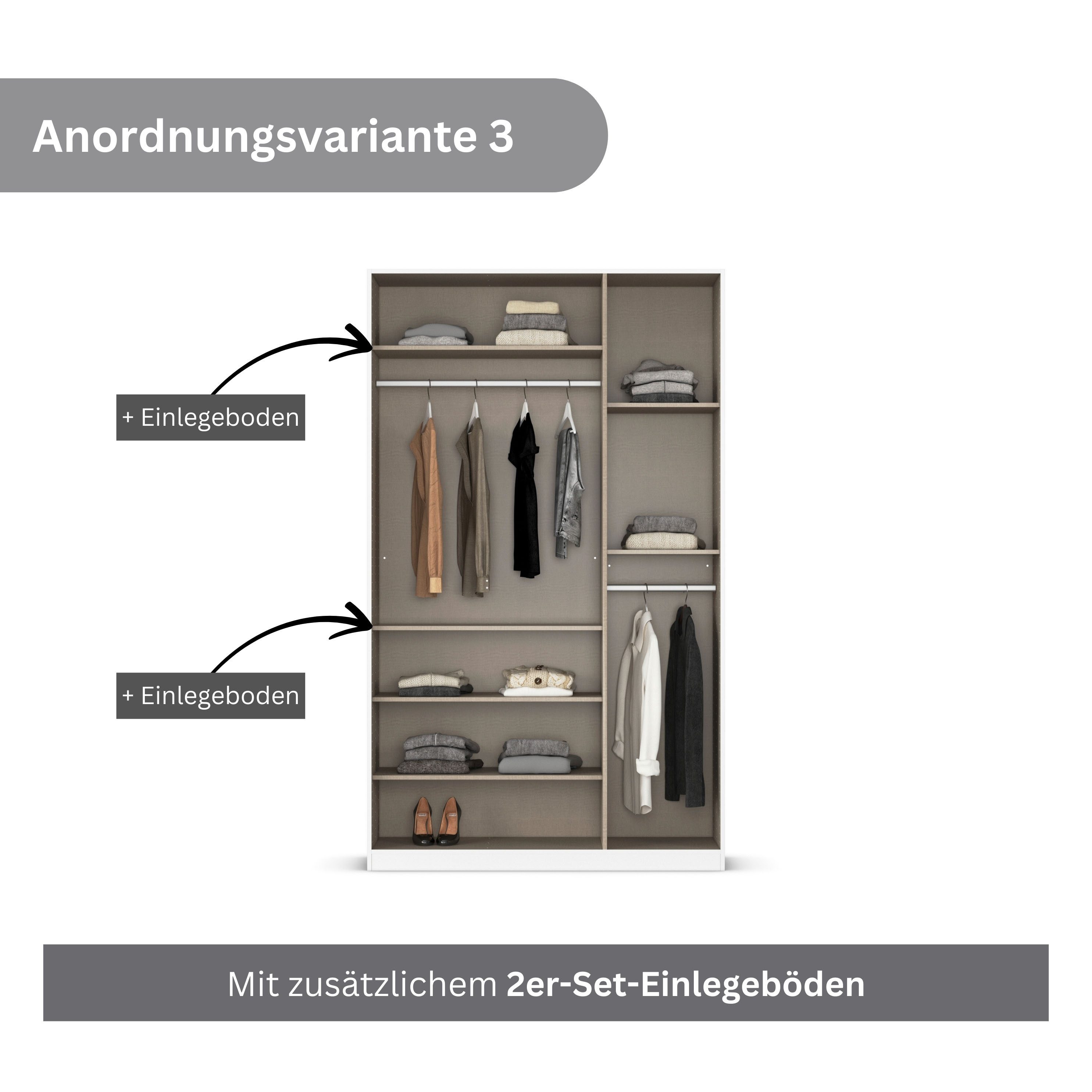 rauch Draaideurkast Kledingkast kast garderobe AGORDO met decor- of hoogglansfront doordachte binnenuitrusting, in 6 breedtes en 2 hoogtes made in germany