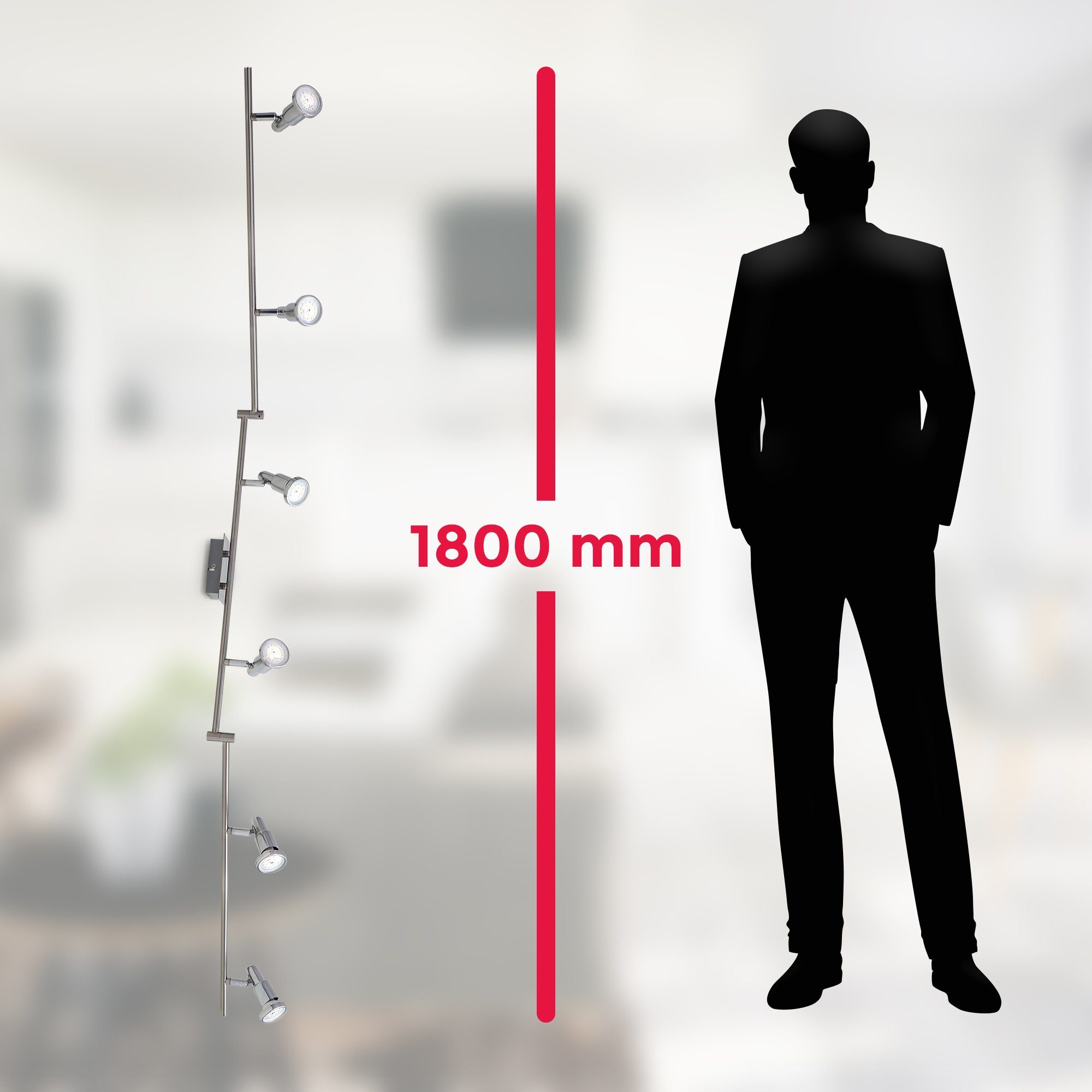 B.K.Licht Ledplafondspots Plafondlamp, draaibaar, kantelbaar, chroomkleurige spots inclusief 5W 400lm