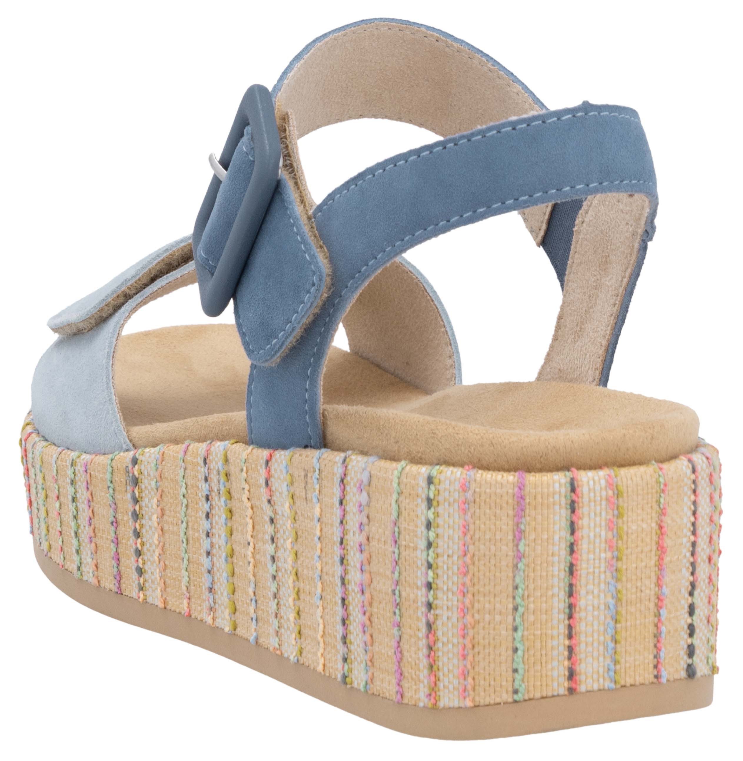 Remonte Sandaaltjes Elisabeth Hurley-Collection Sleehak, zomerschoen, sandaal met bandjes en bekleed plateau