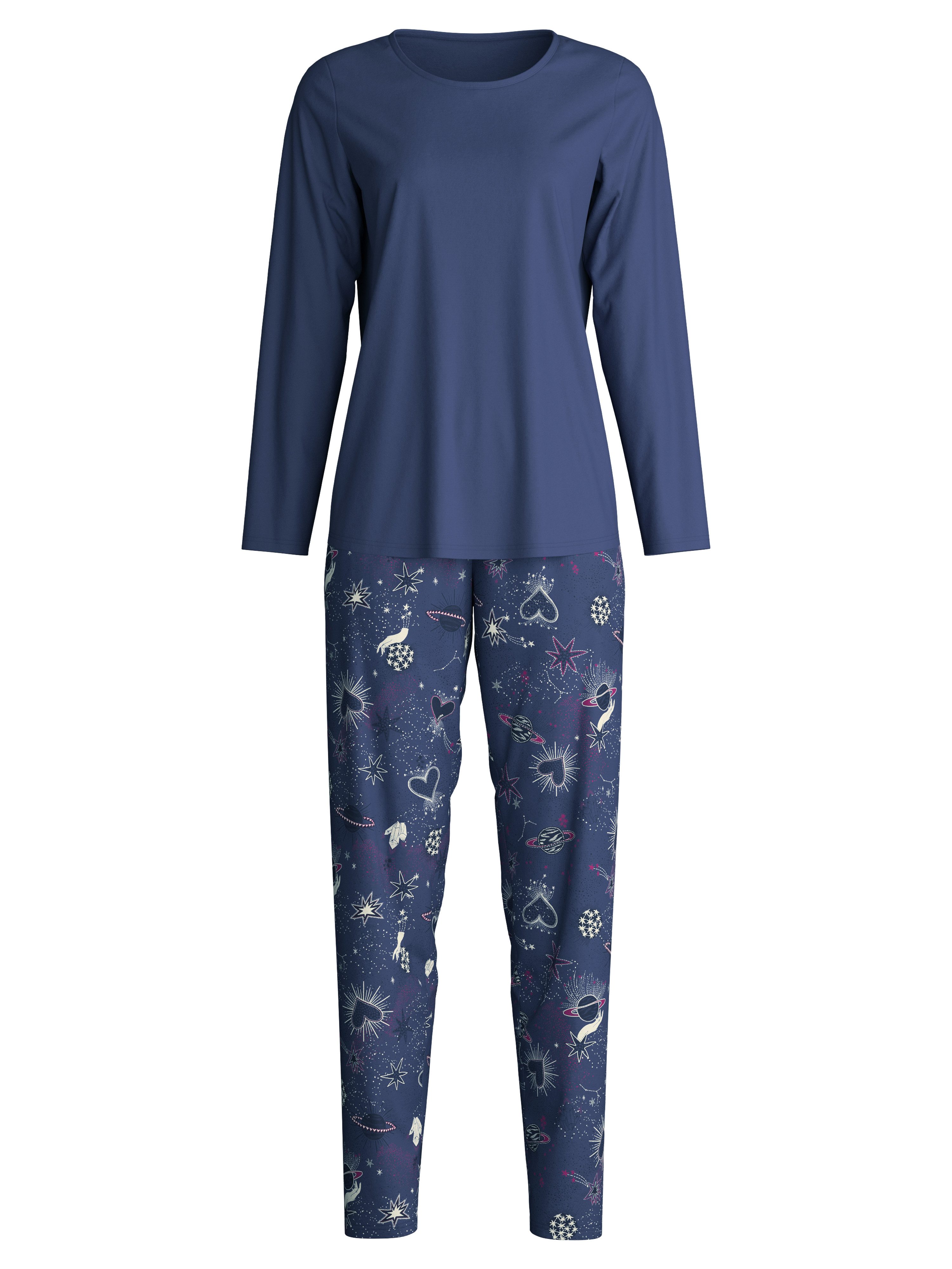 CALIDA Pyjama Fruity Dreams Ronde hals, lange mouw, puur katoen, zacht(2-delig)