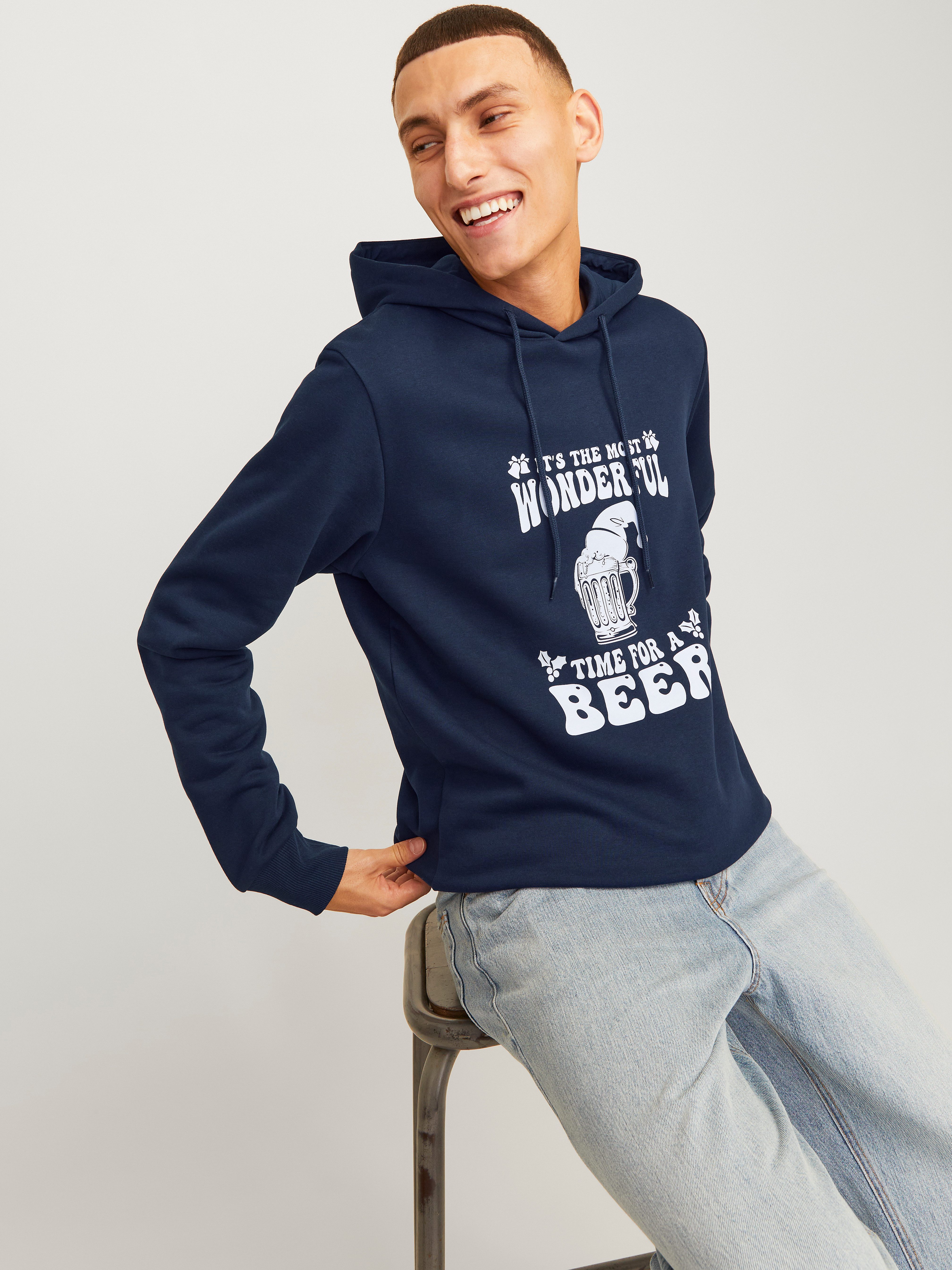 Jack & Jones Hoodie JJXMAS ONE COLOR FUNNY SWEAT HOOD
