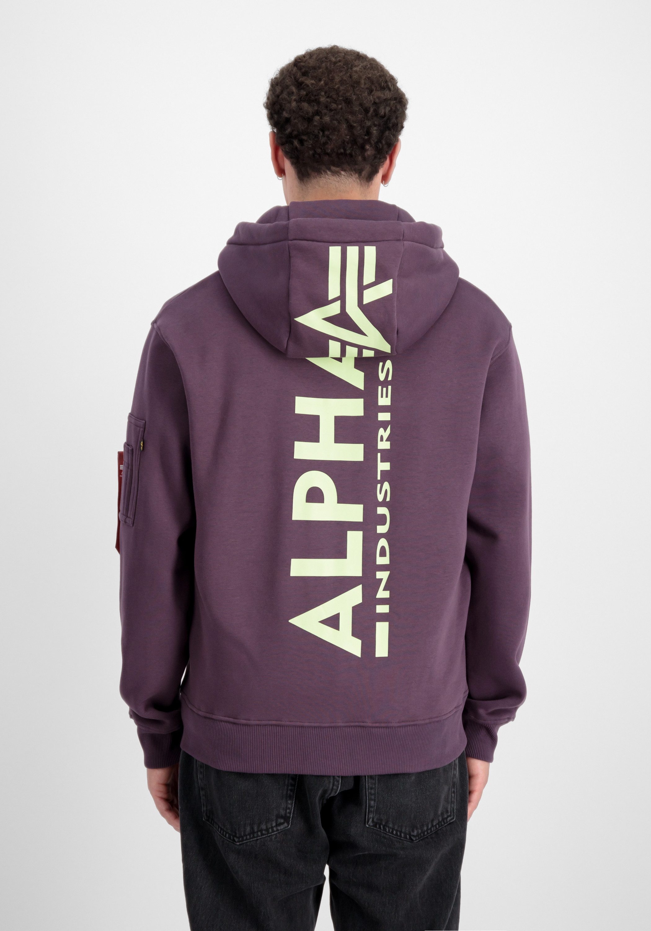 Alpha Industries Hoodie Men Hoodies Back Print Zip Hoody