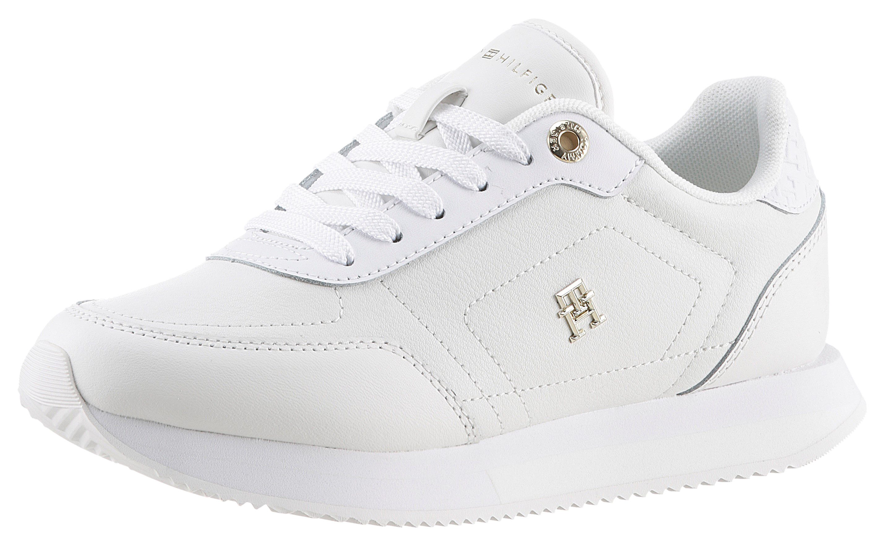 Tommy Hilfiger Plateausneakers ELEVATED ESSENT RUNNER MONOGRAM , vrijetijdsschoen, lage schoen, veterschoen met th-monogram