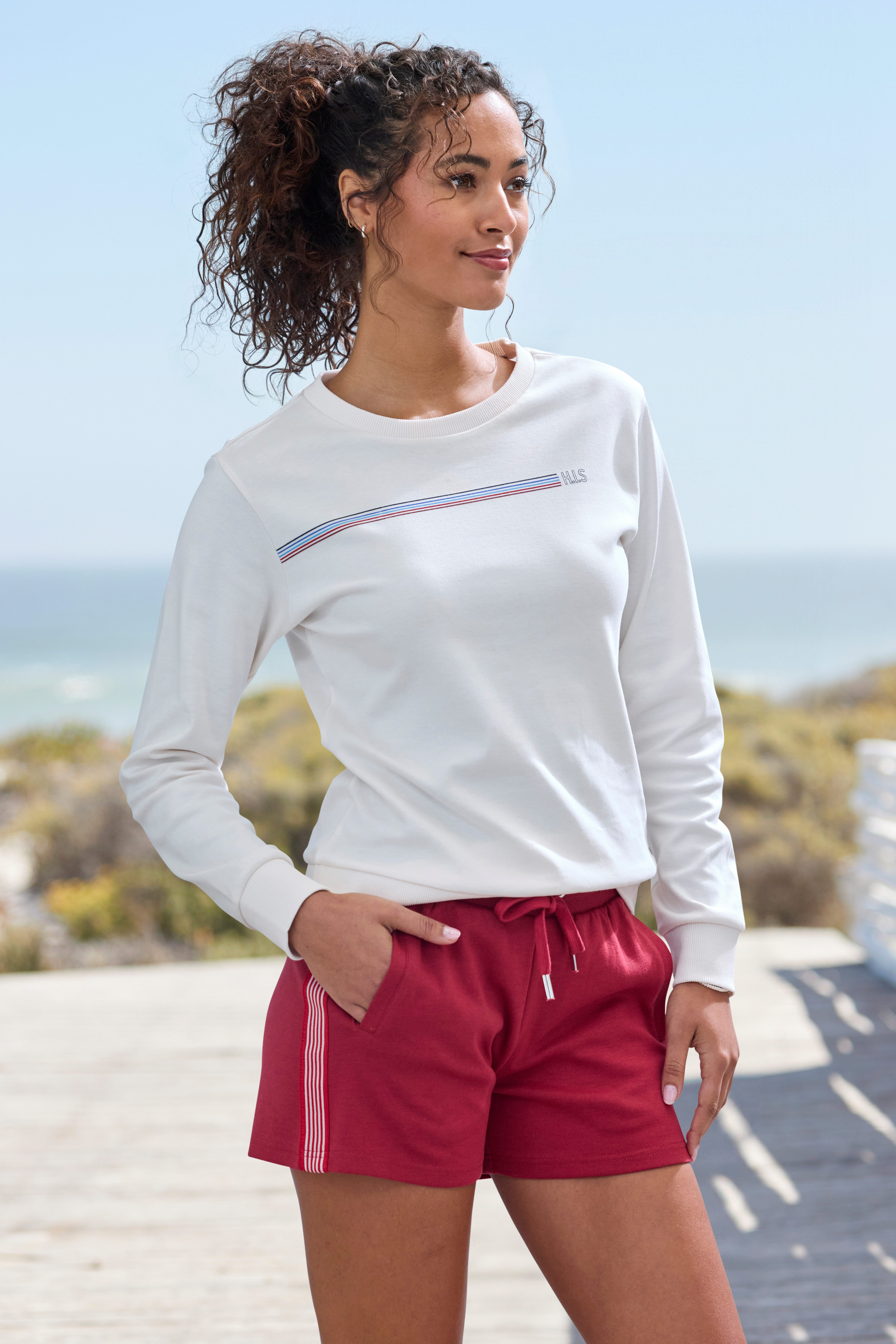 H.I.S Sweatshirt Basic met logoprint, loungewear