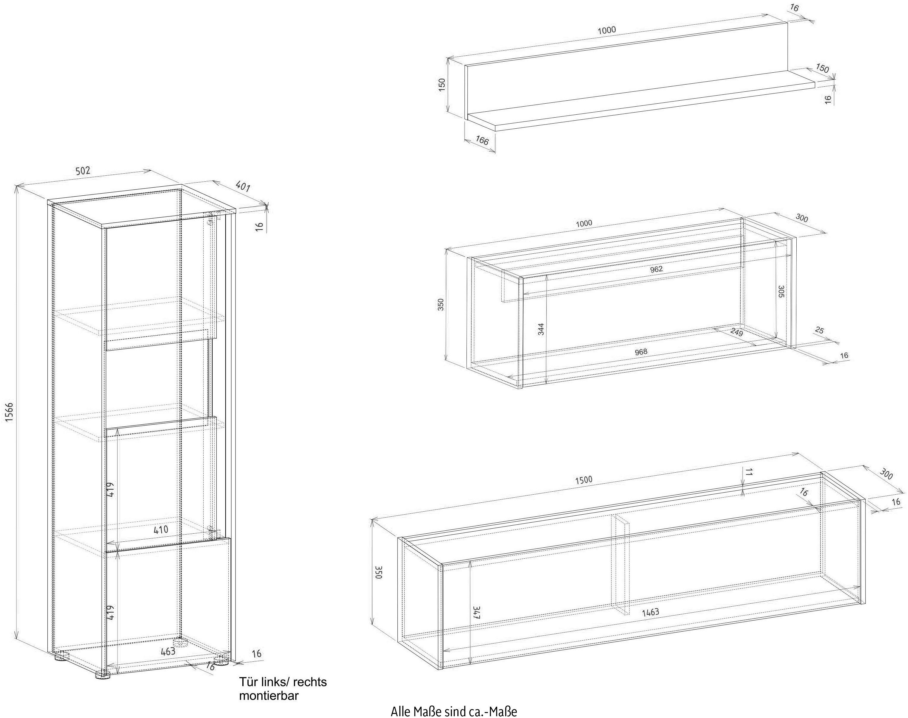 INOSIGN Set kantoormeubelen City/Giron Thuiskantoor, met wandsecretaire (set, 5-delig)