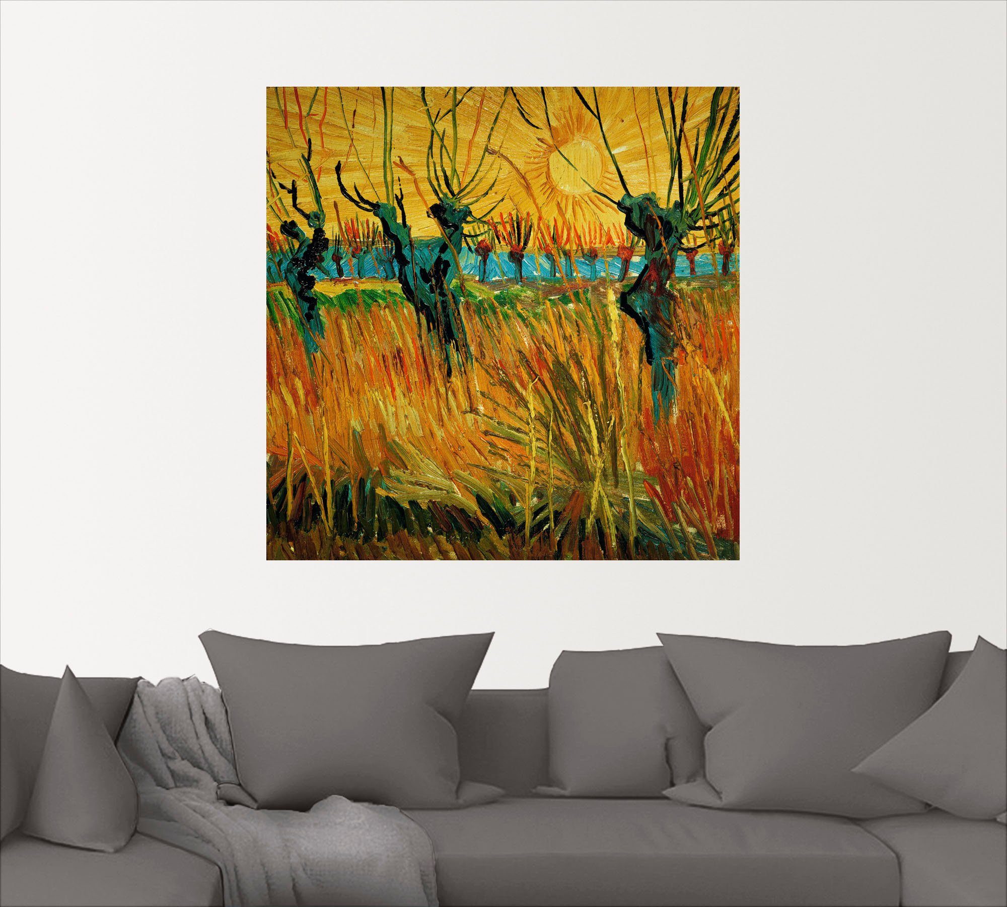 Artland Artprint Wilgen bij zonsondergang. 1888 als artprint op linnen, muursticker of poster in verschillende maten