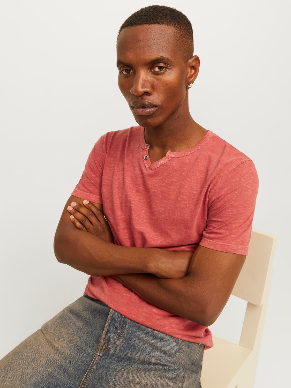 Jack & Jones T-shirt JJESPLIT NECK TEE SS NOOS