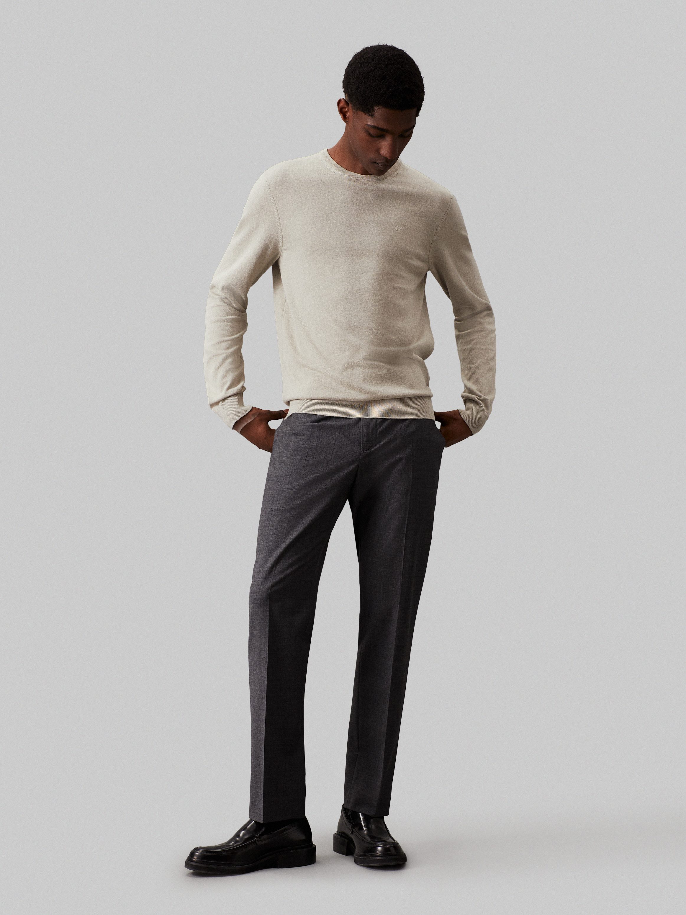 Calvin Klein Trui met ronde hals COTTON SILK BLEND CN SWEATER