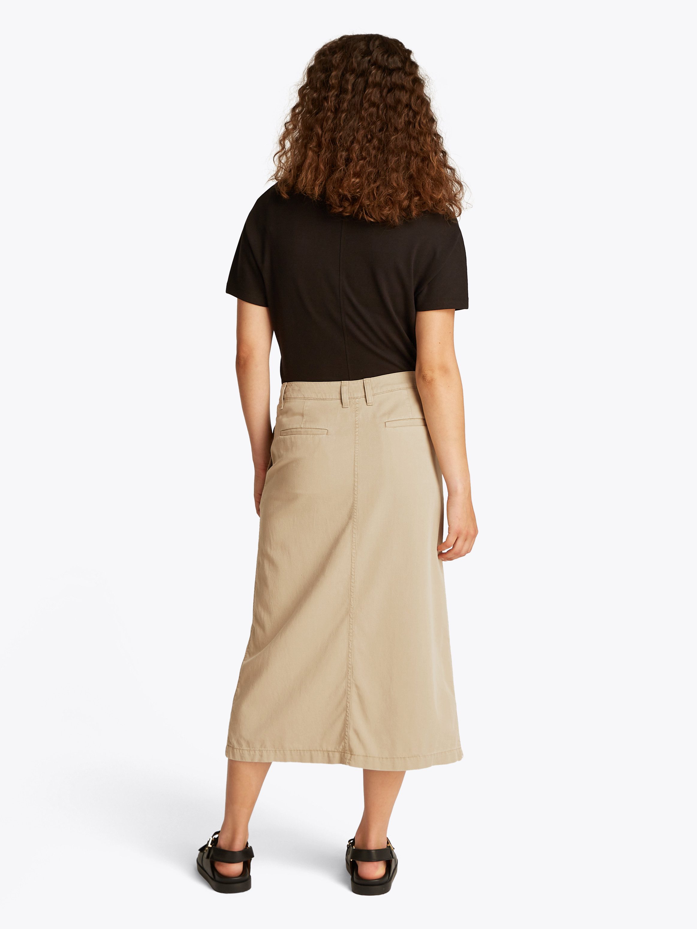 Tommy Hilfiger Geweven rok CO TENCEL MIDI SKIRT