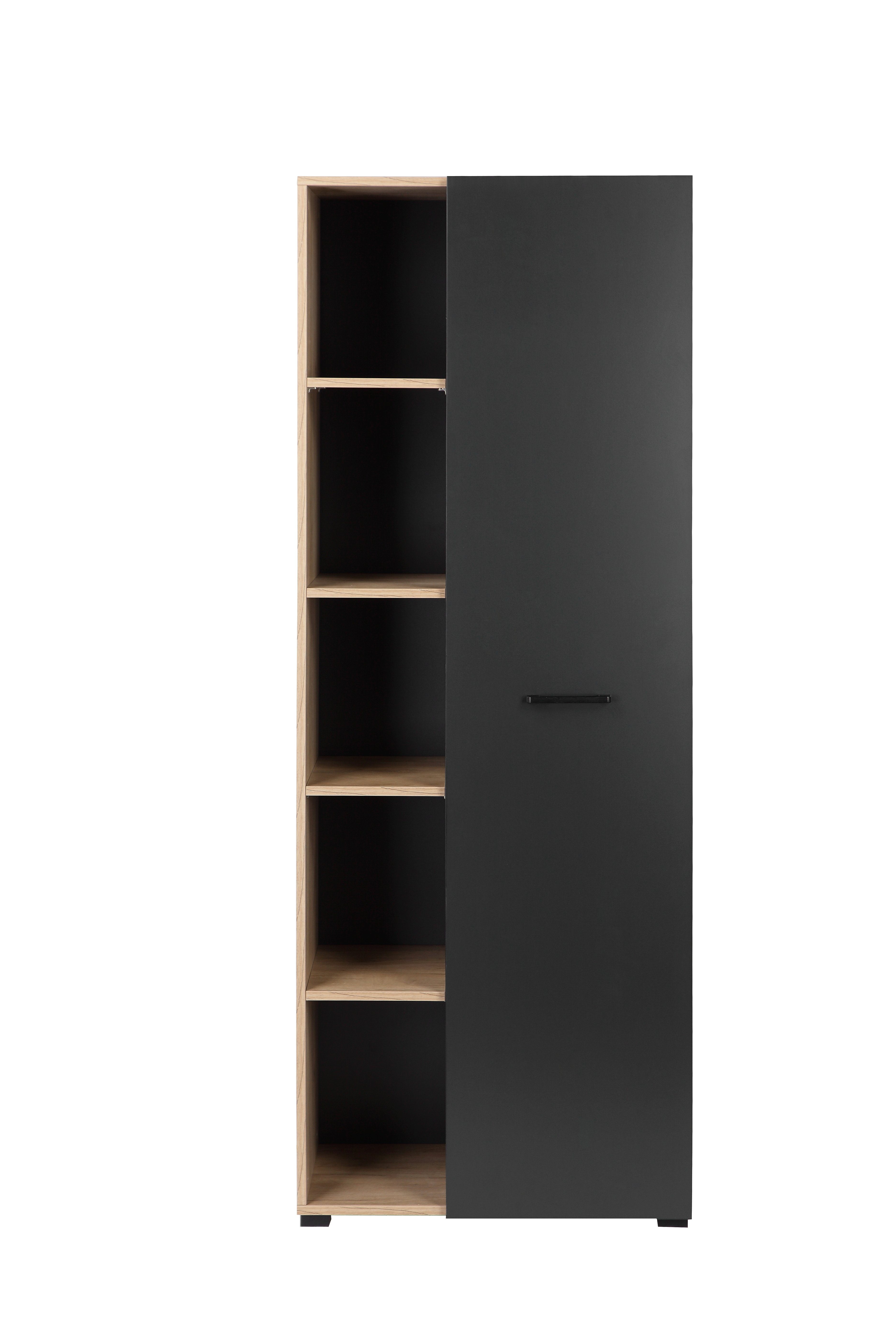 Places of Style Archiefkast Moid, moderne multifunctionele kast, Afmetingen: 64,5 x 41,5 x 175 cm, 5 vakken met veel opbergruimte