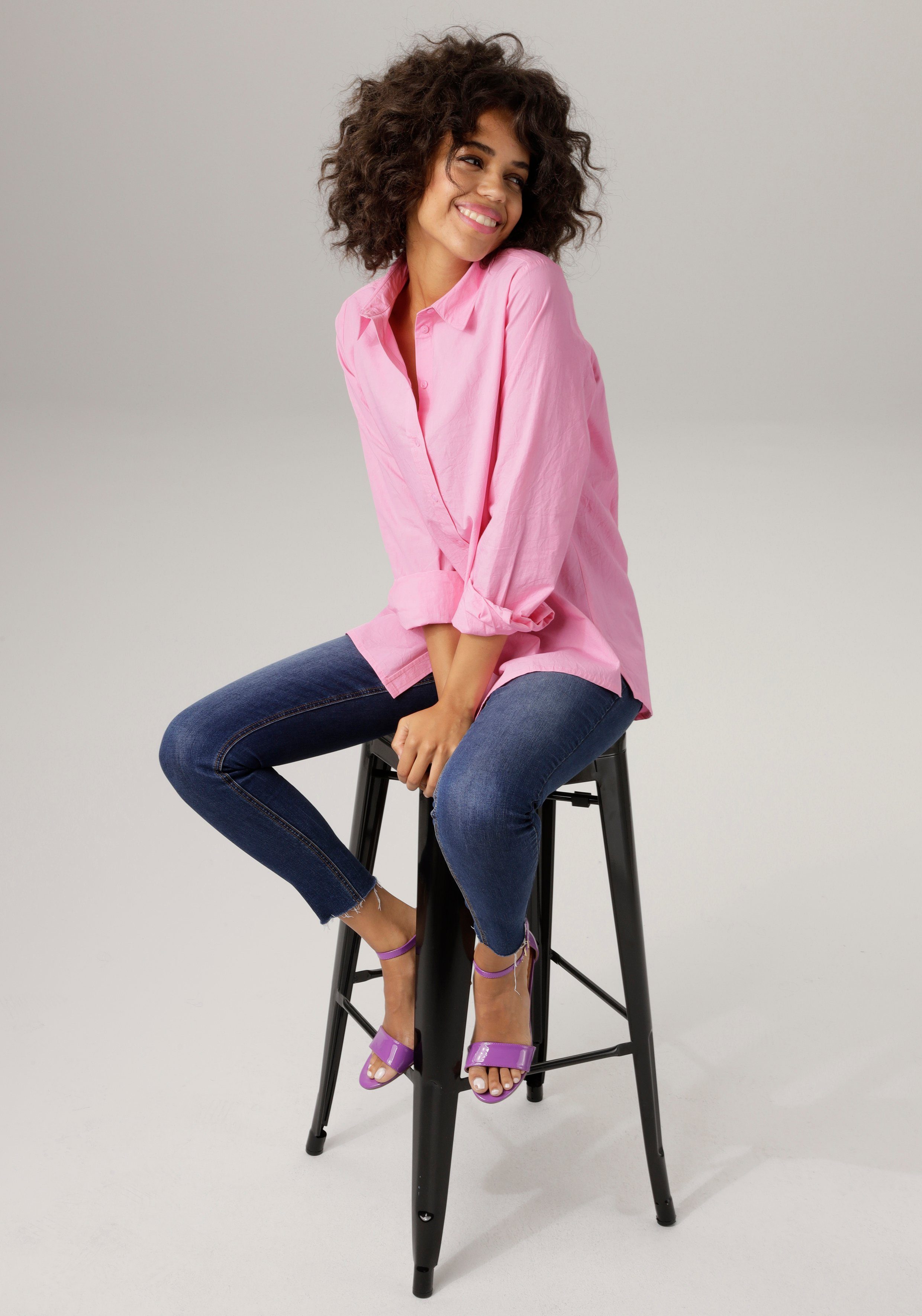 Aniston CASUAL Lange blouse met korte zijsplitten