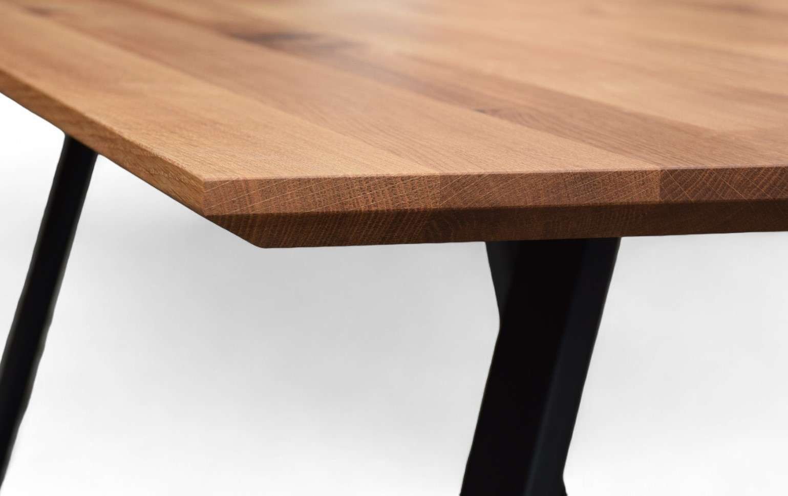 Home affaire Eettafel Reidigen keukentafel, A-vorm metalen frame, massief gewild eikenhout, geolied