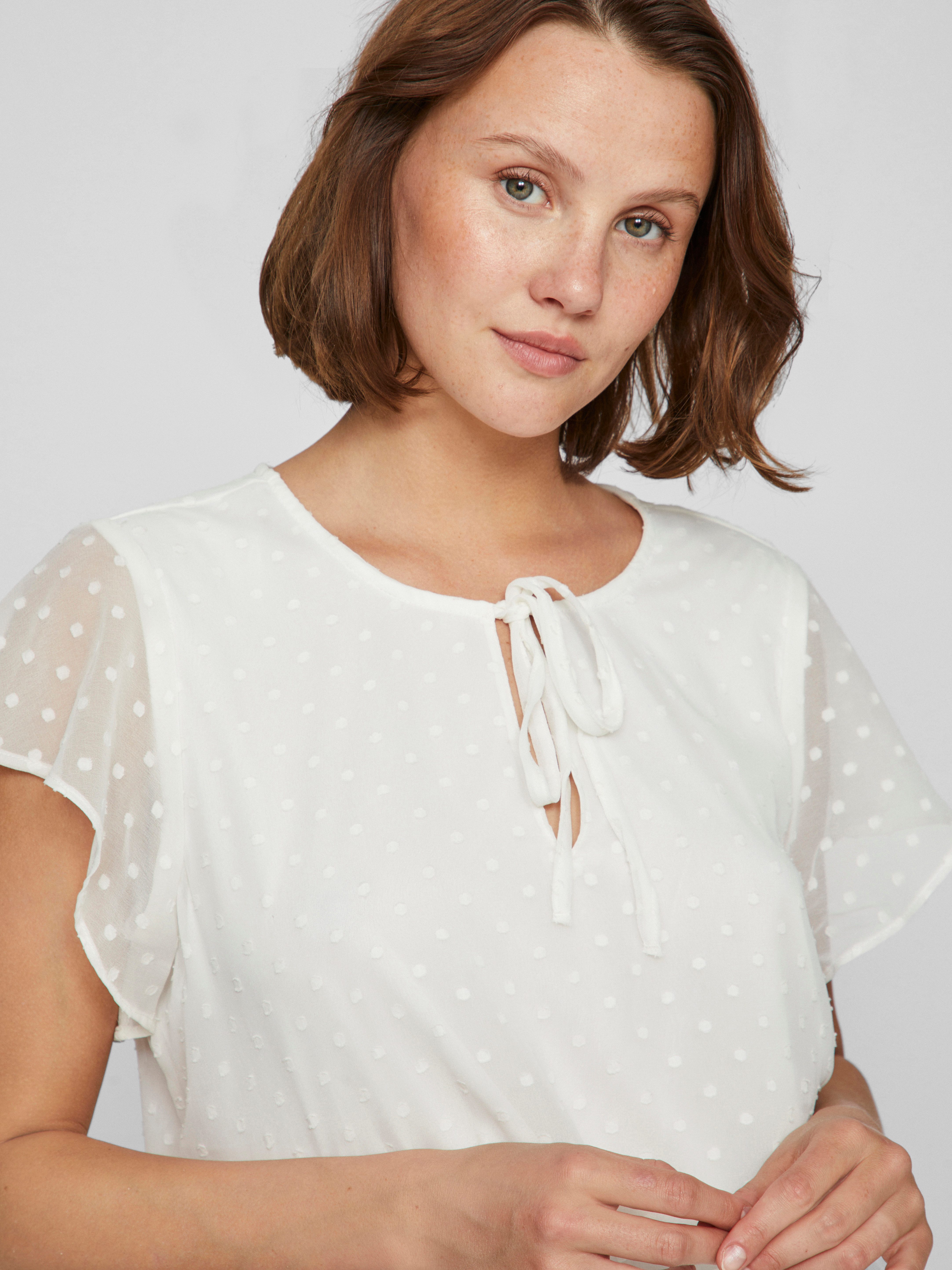Vila Shirt met korte mouwen VIEDEE C/S V-NECK TOP - NOOS
