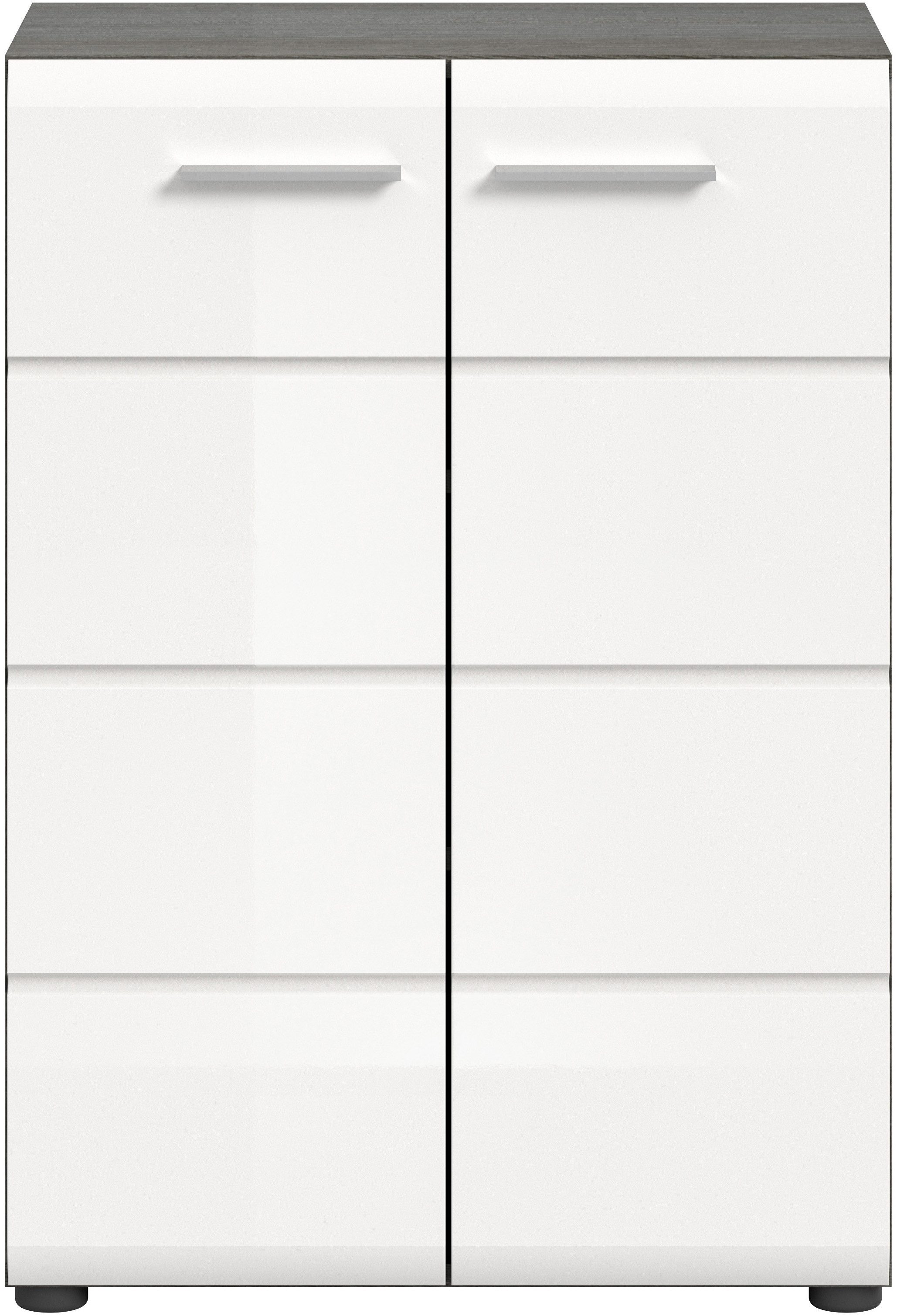 INOSIGN Kast Rumba, Breedte 60cm, in Rookzilverkleur nabootsing/Wit Hoogglans