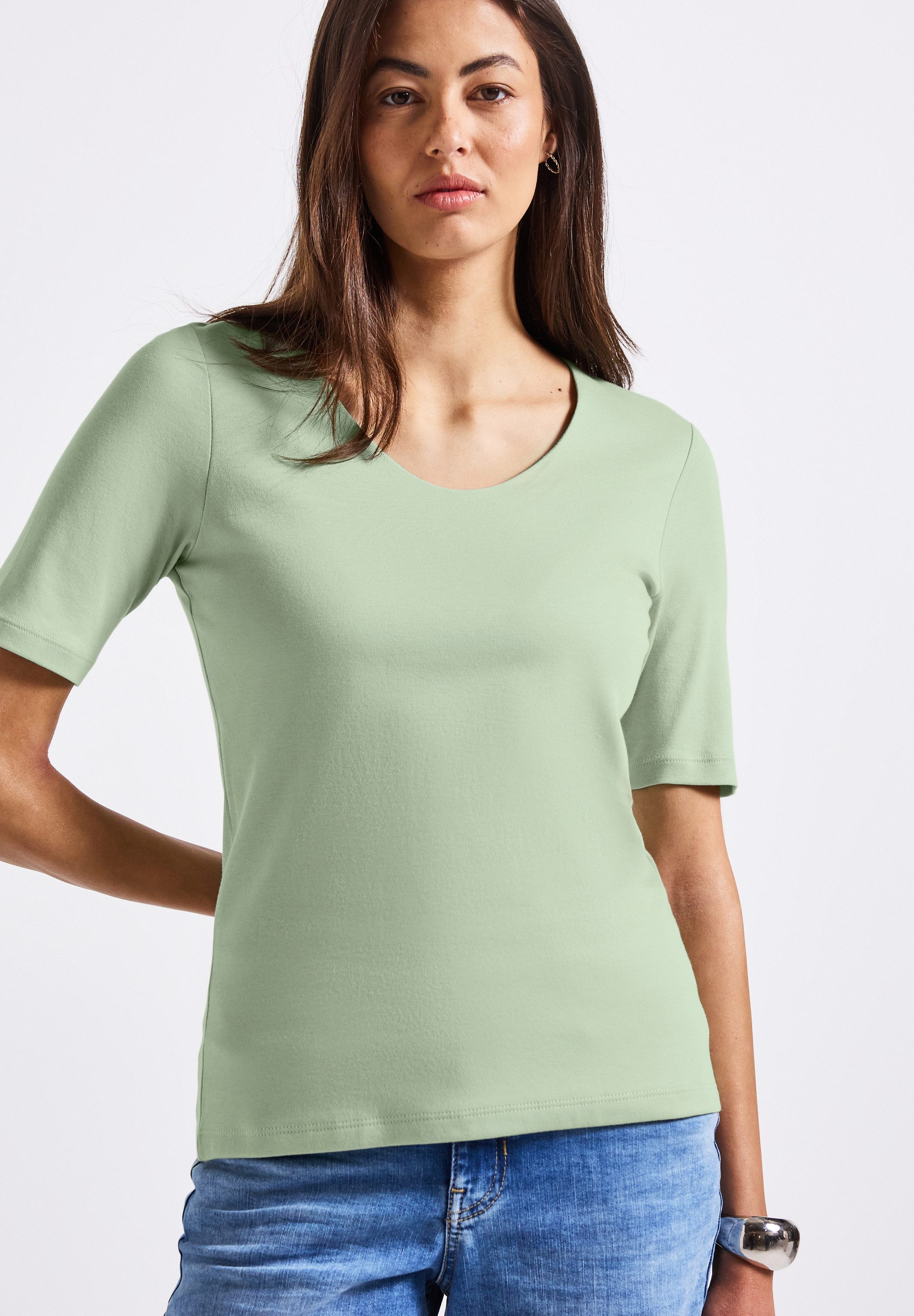 STREET ONE T-shirt Style Palmira in de nieuwe stijl palmira dames t-shirts maat 42 groen