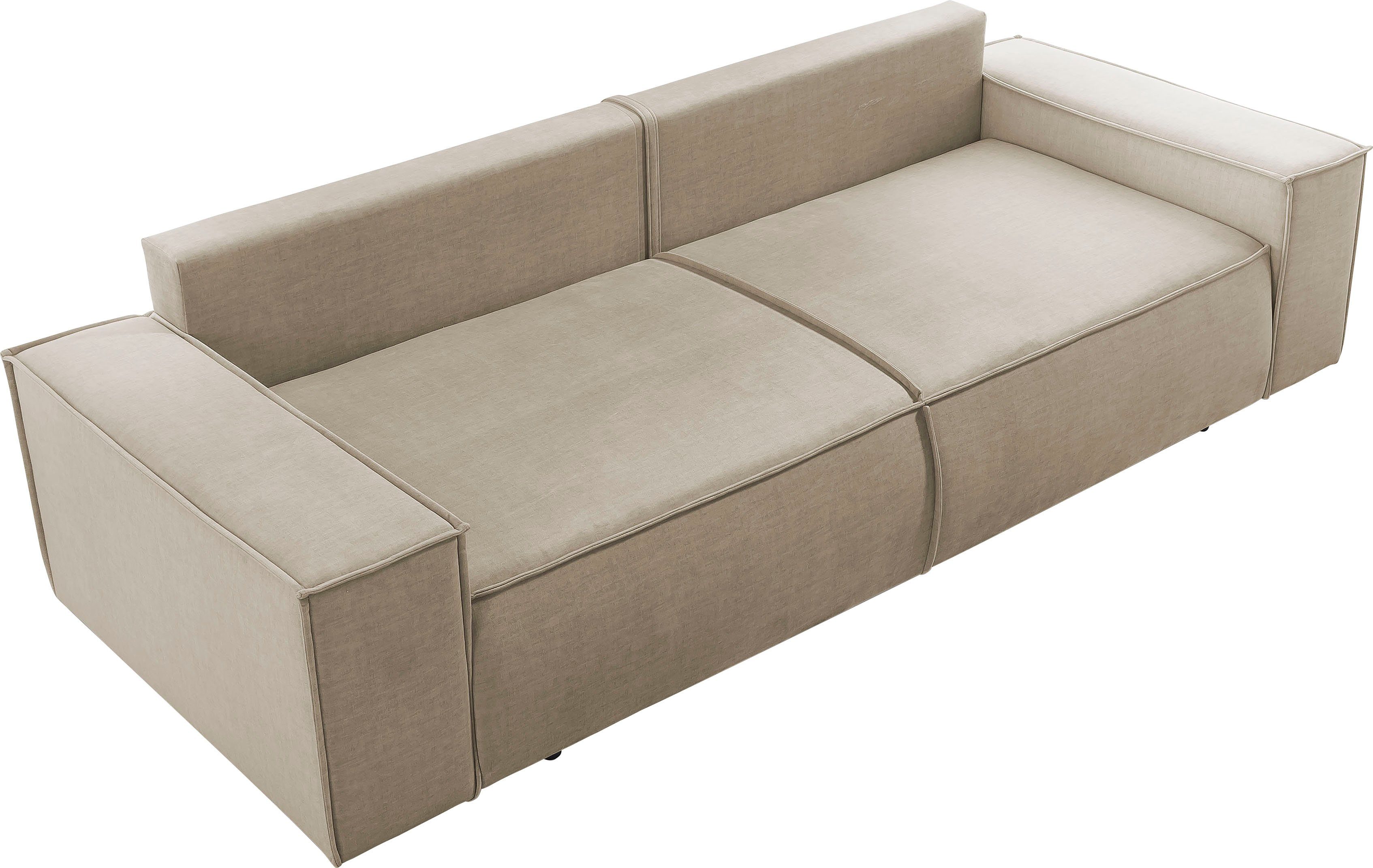Home affaire 3-zitsbank SHERWOOD slaapbank (257 cm) ribfluweel, velours, vintage lederlook