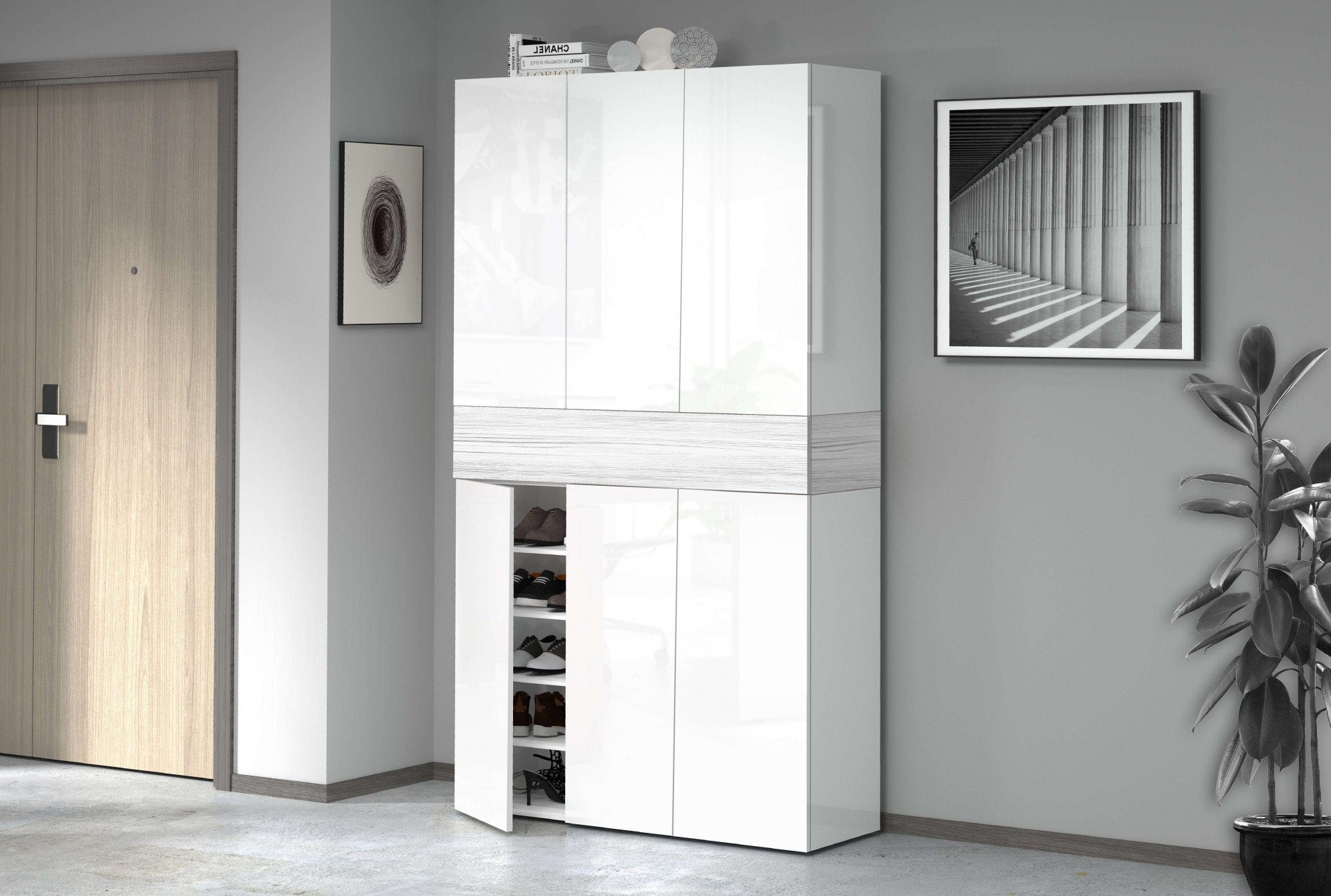 INOSIGN Schoenenkast Savona Hoogte 200cm, 12 inlegplanken, 21 vakken (1 stuk)