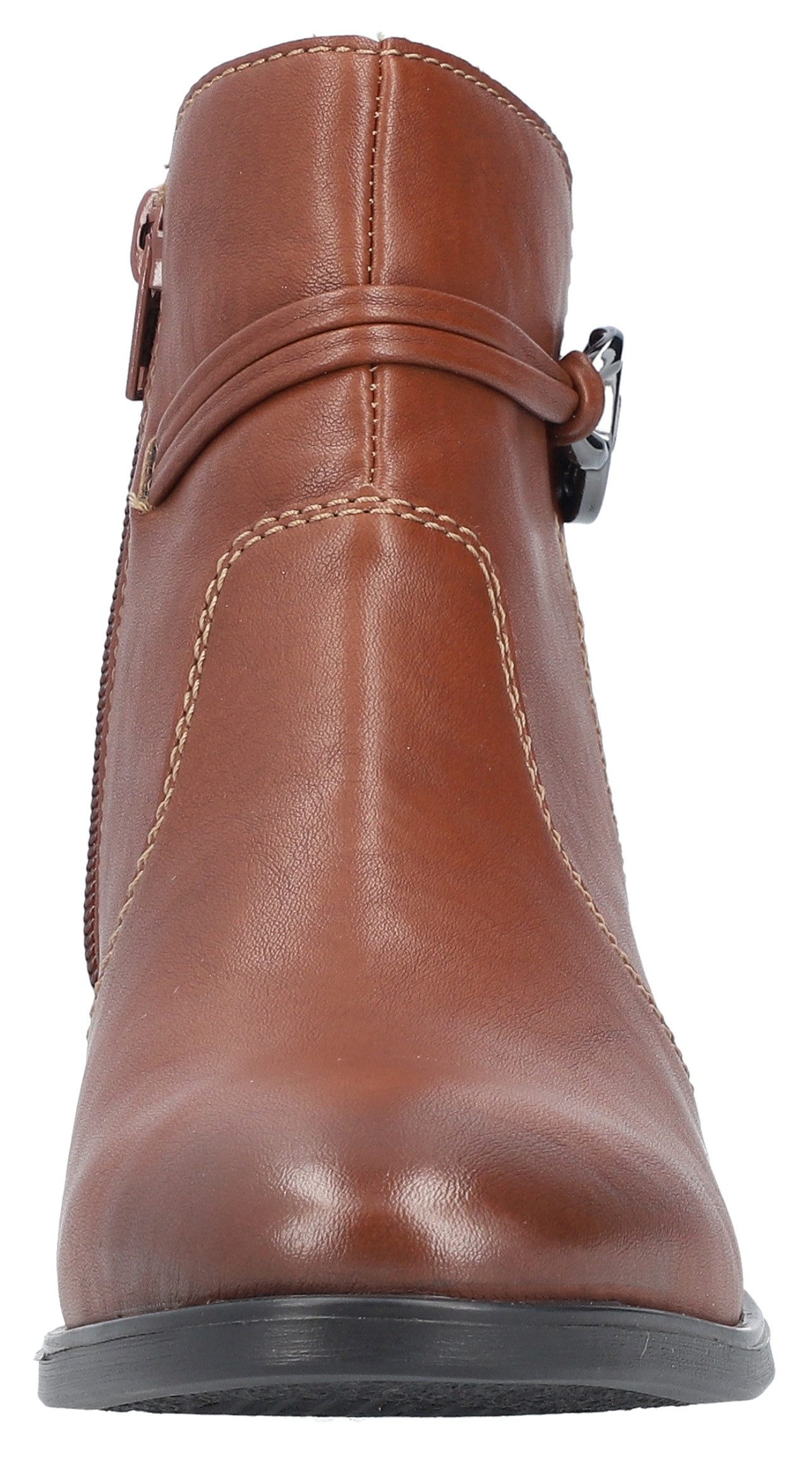 Rieker Laarsjes ankleboots, klassieke enkellaars, blokhak, binnenrits