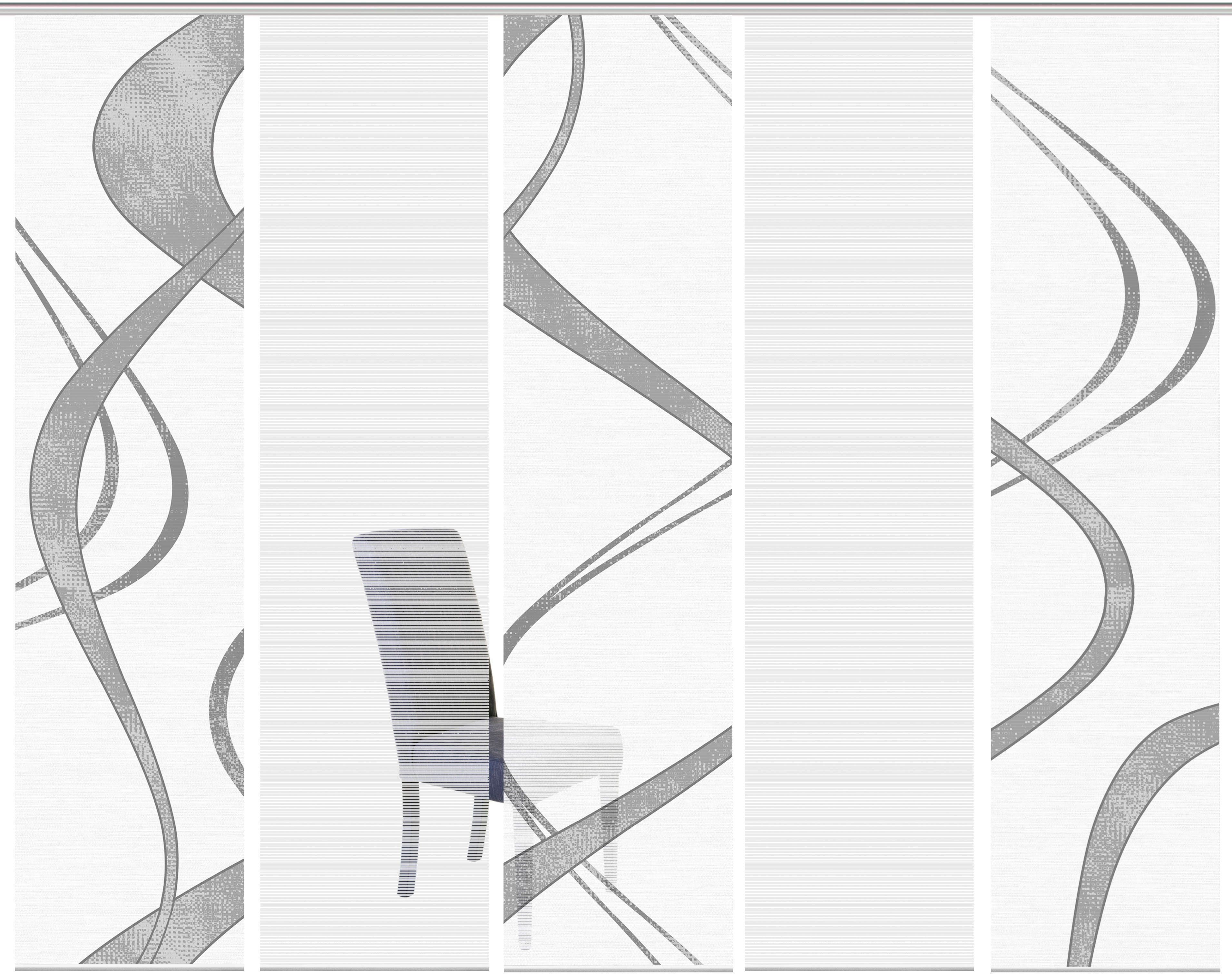 Vision S Paneelgordijn TIBANO set van 5 Bamboe-look, digitaal bedrukt (5 stuks)