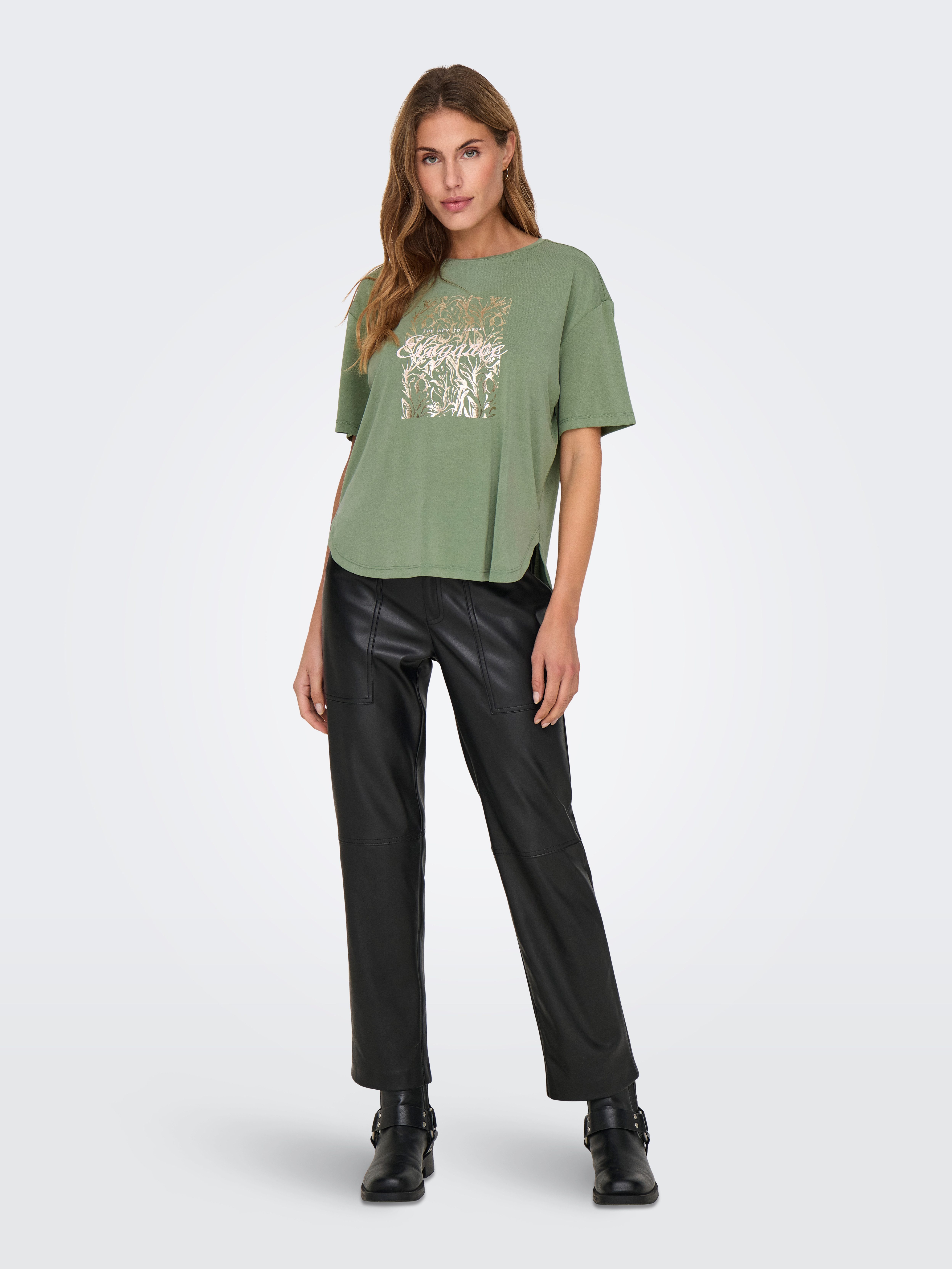 Only Shirt met korte mouwen ONLFREE LIFE S/S BOTANICAL TOP BOX JRS