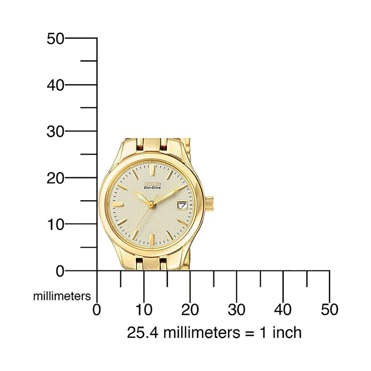 Citizen Solarhorloge EW1264-50A Polshorloge, dameshorloge, roestvrijstalen band, datum