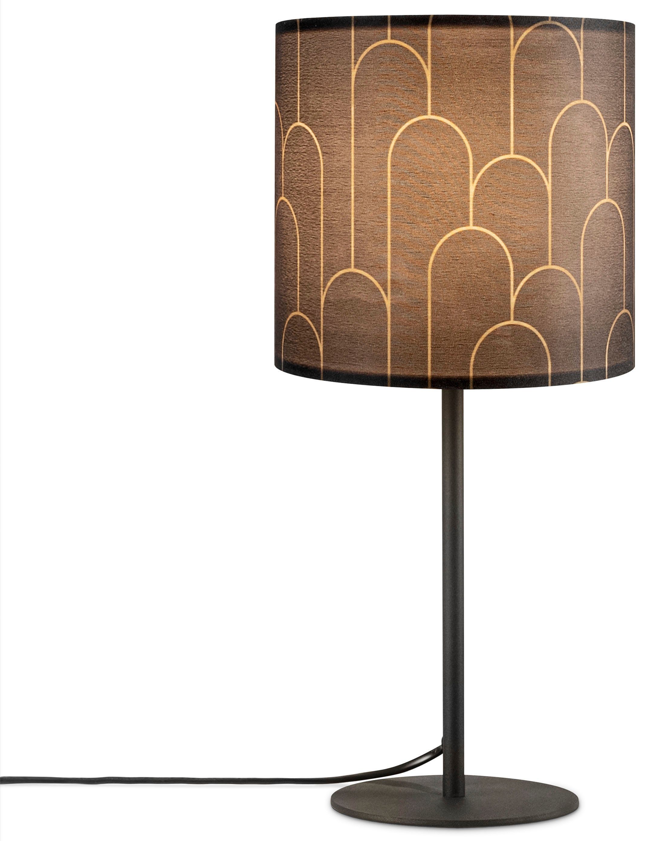 Paco Home Tafellamp Luca Pillar Nacht met kap abstract modern stoffen kap