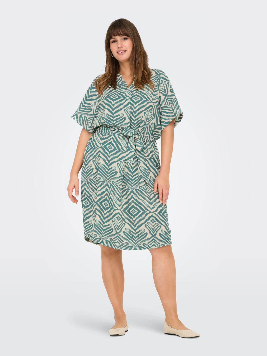ONLY CARMAKOMA Zomerjurk CARSHILLA 2/4 KNEE DRESS VIS AOP BS