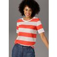 aniston casual t-shirt met streepdessin - nieuwe collectie oranje