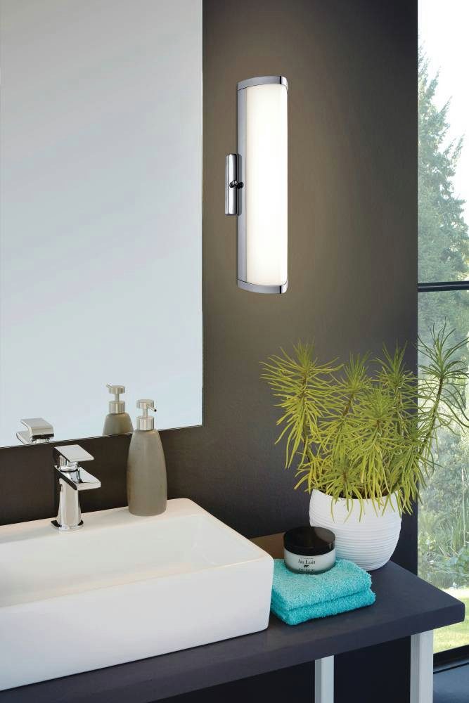 EGLO Led-wandlamp GITA 2 wandlamp, chroom, wit, IP44, spiegel lamp, badkamerlamp