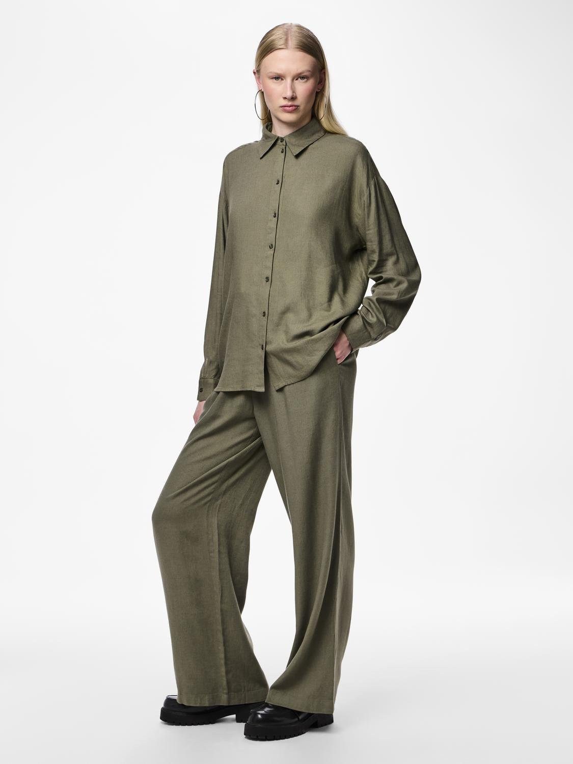 pieces Overhemdblouse PCPIA LS LOOSE SHIRT WVN NOOS