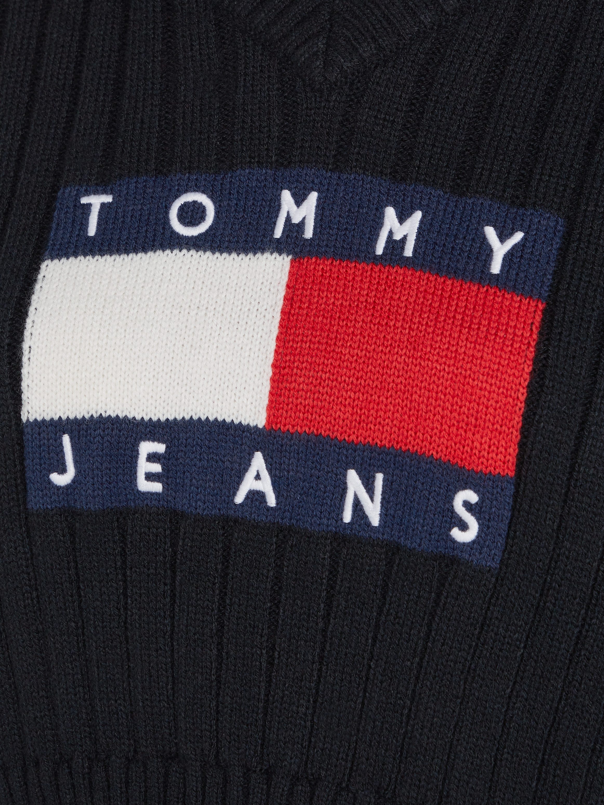 Tommy Jeans Curve Trui met V-hals TJW VNCK CENTER FLAG SWEATER EXT