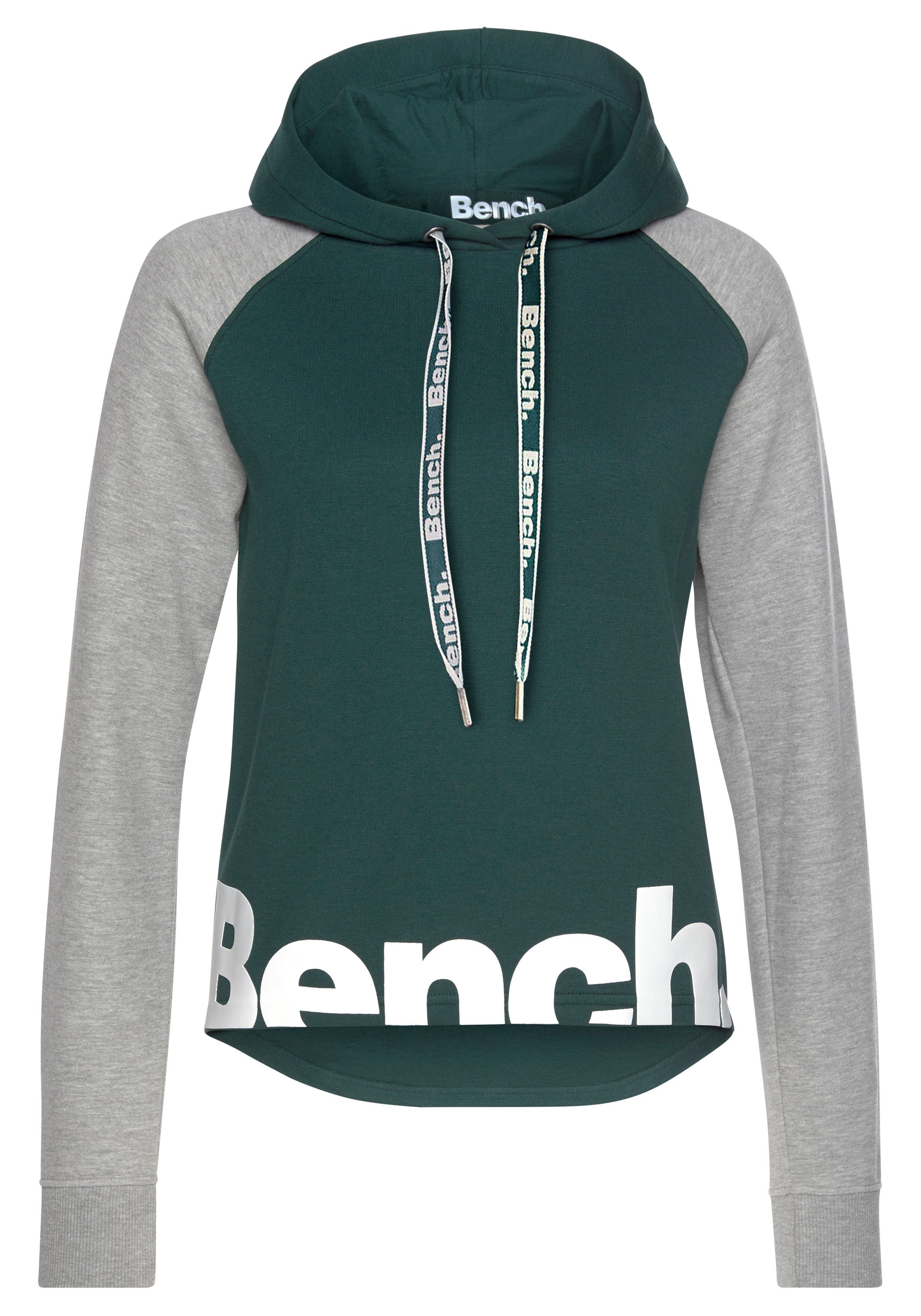 Bench. Loungewear Hoodie met kleurafgebakende mouwen en logoprint, loungepak, hoodie