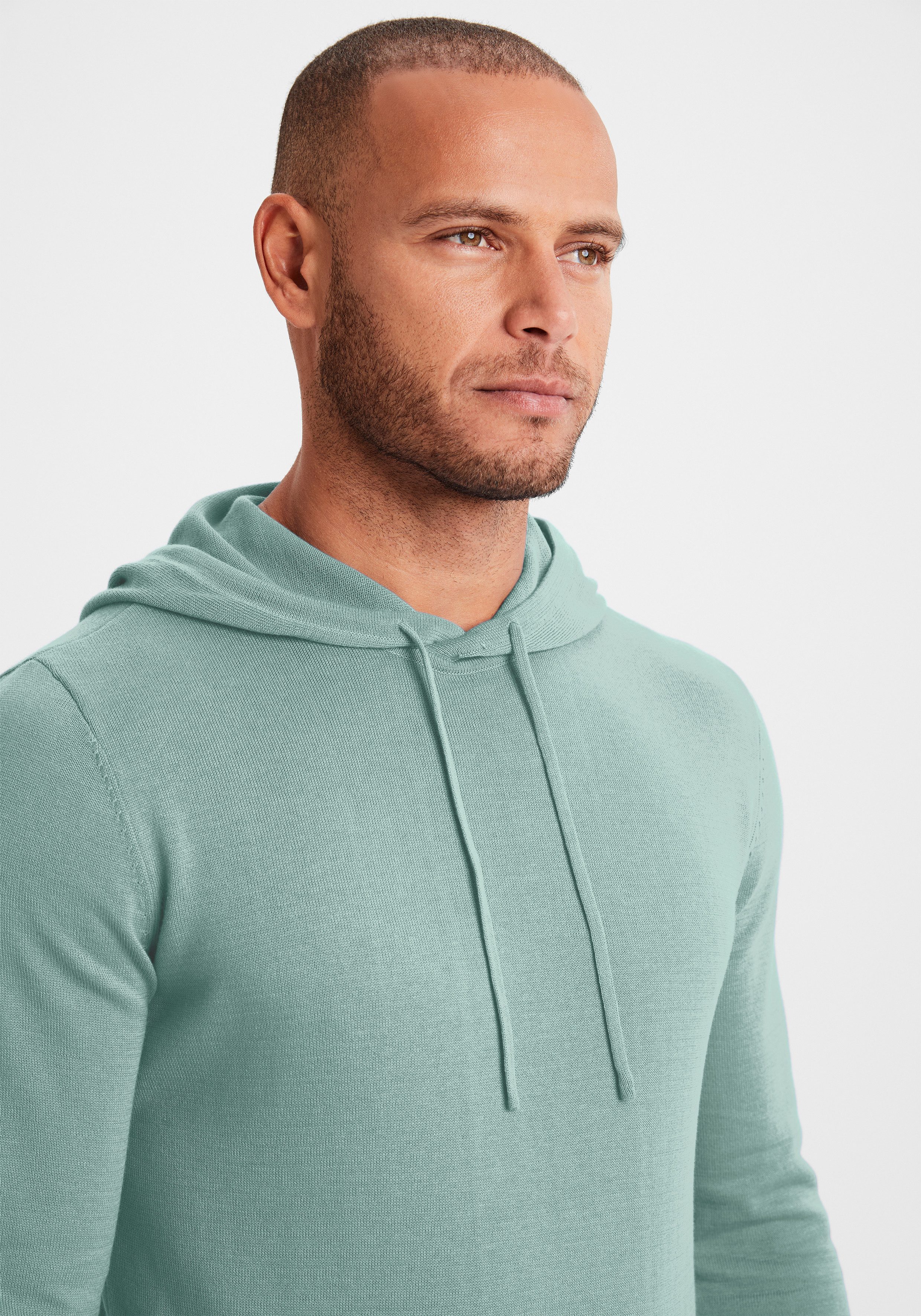 H.I.S Gebreide trui Met capuchon, regular fit Pullover met ronde hals, fijn breiwerk, katoenmix