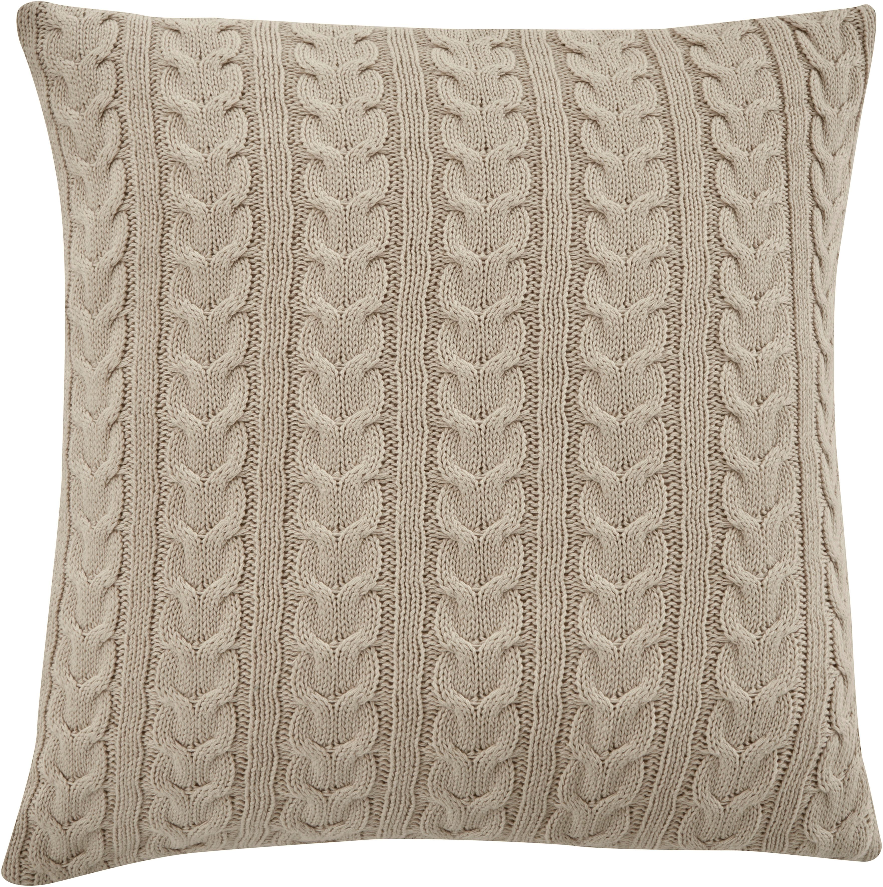 LeGer Home by Lena Gercke Kussenhoes Trisha Modern breipatroon van katoen, 50x50, zonder vulling, kabelpatroon (2 stuks)