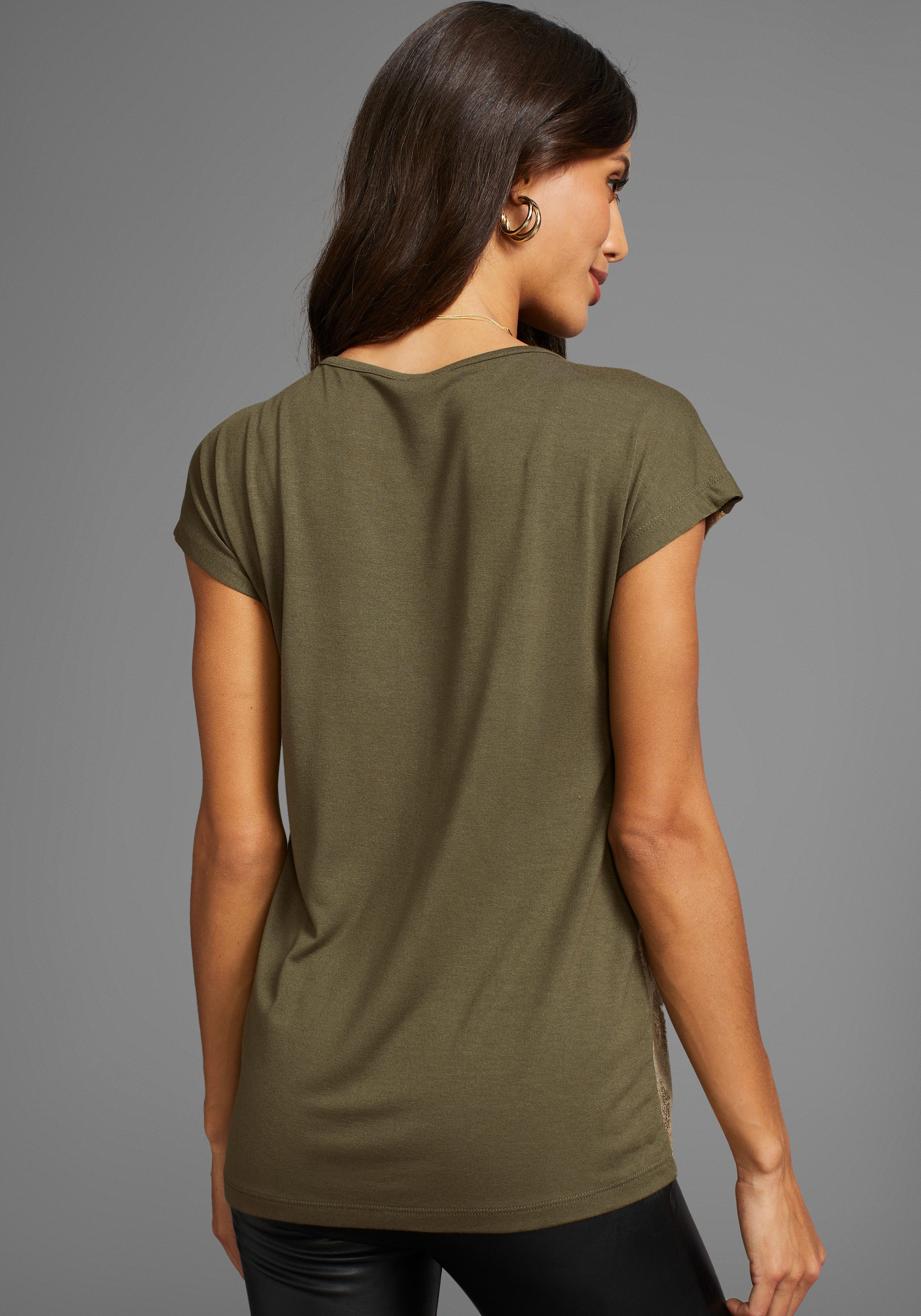 Laura Scott T-shirt Korte mouwen figuurvolgende pasvorm effen ronde hals