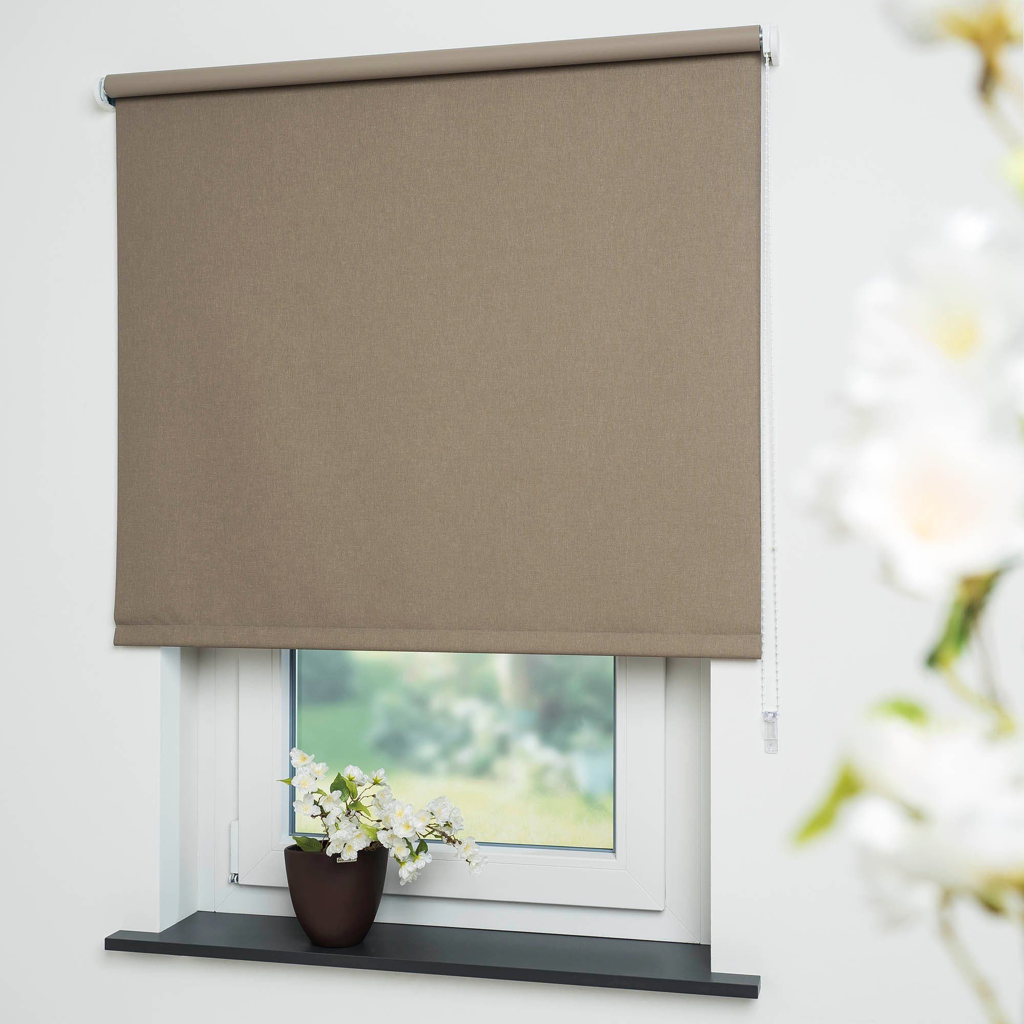 Liedeco Rolgordijn met zijbediening Uni (1 stuk) rolgordijnen maat H/B: 240/102 cm bruin