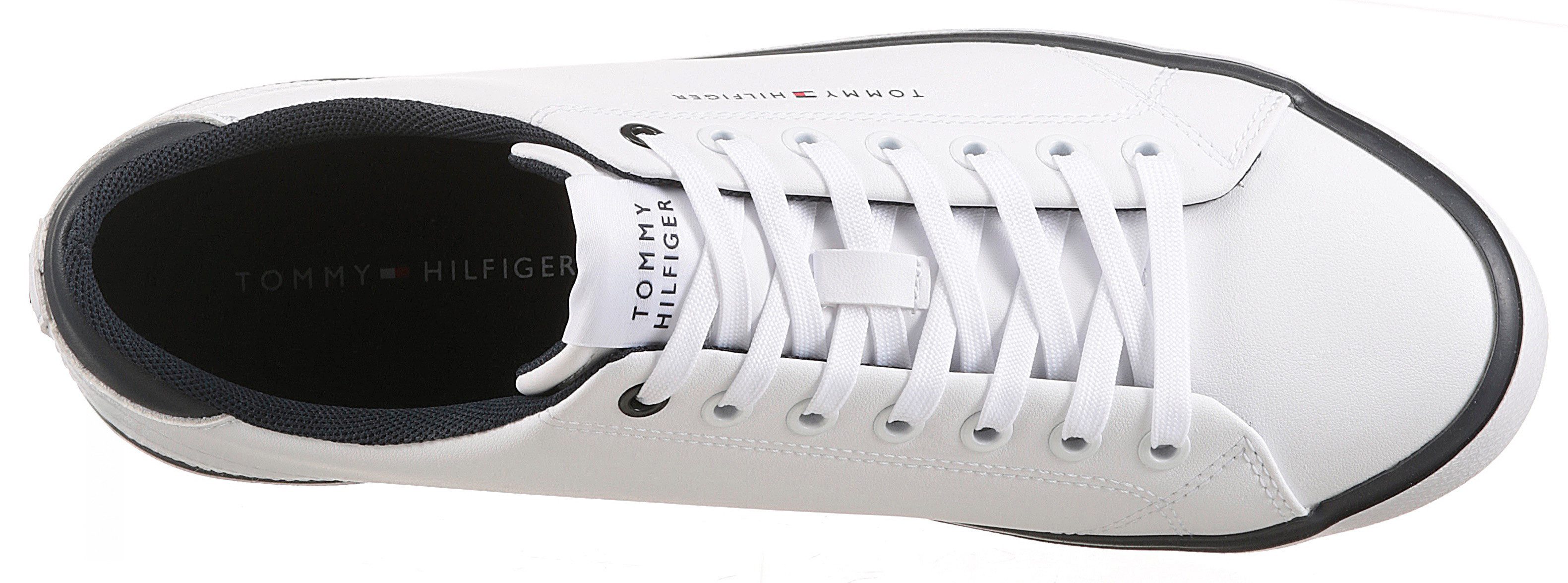 Tommy Hilfiger Sneakers TH HI VULC CORE LOW LEATHER , vrijetijdsschoen, lage schoen, veterschoen met gevoerde schacht