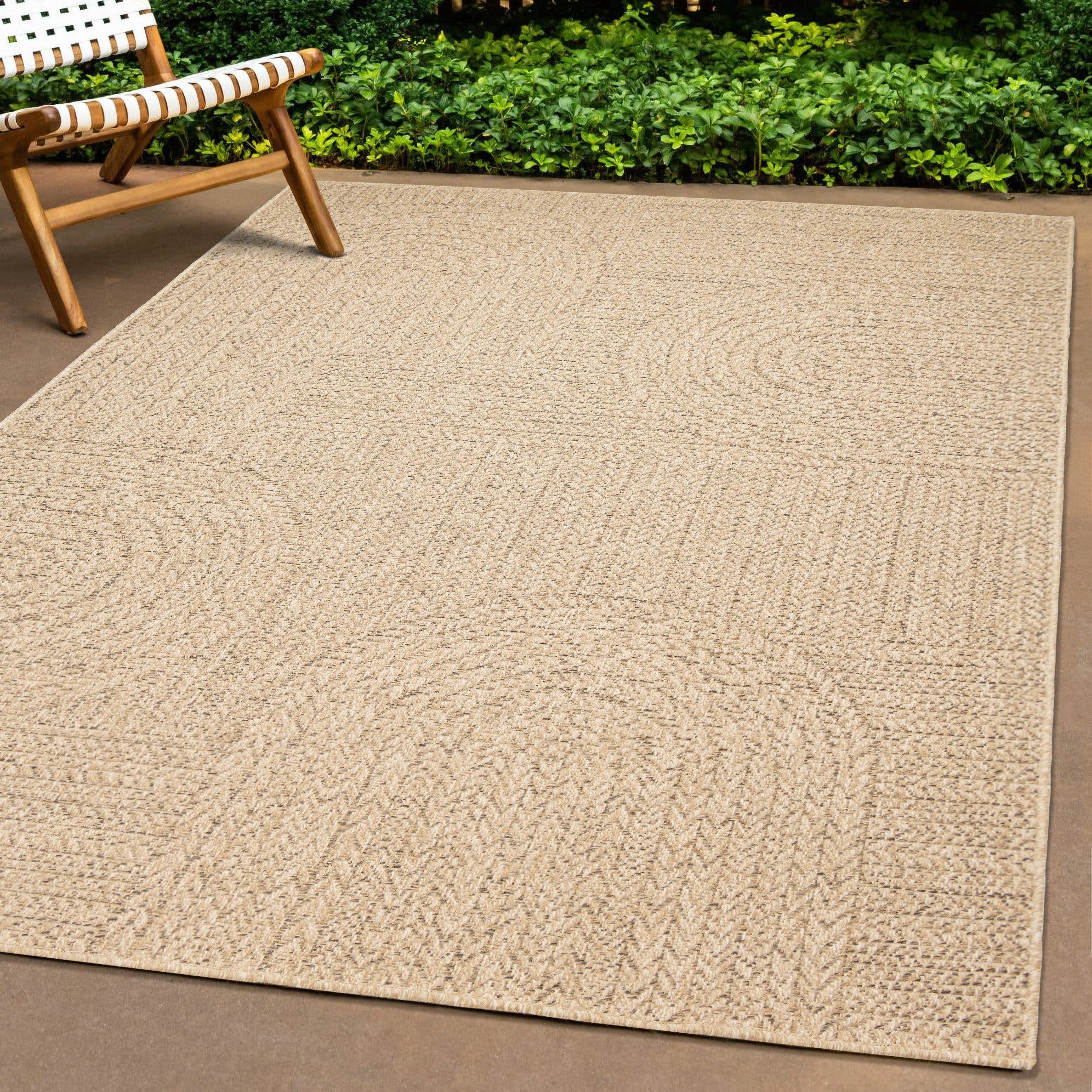 The carpet Vloerkleed Kansas moderne robuuste in- en outdoor tapijt jute look