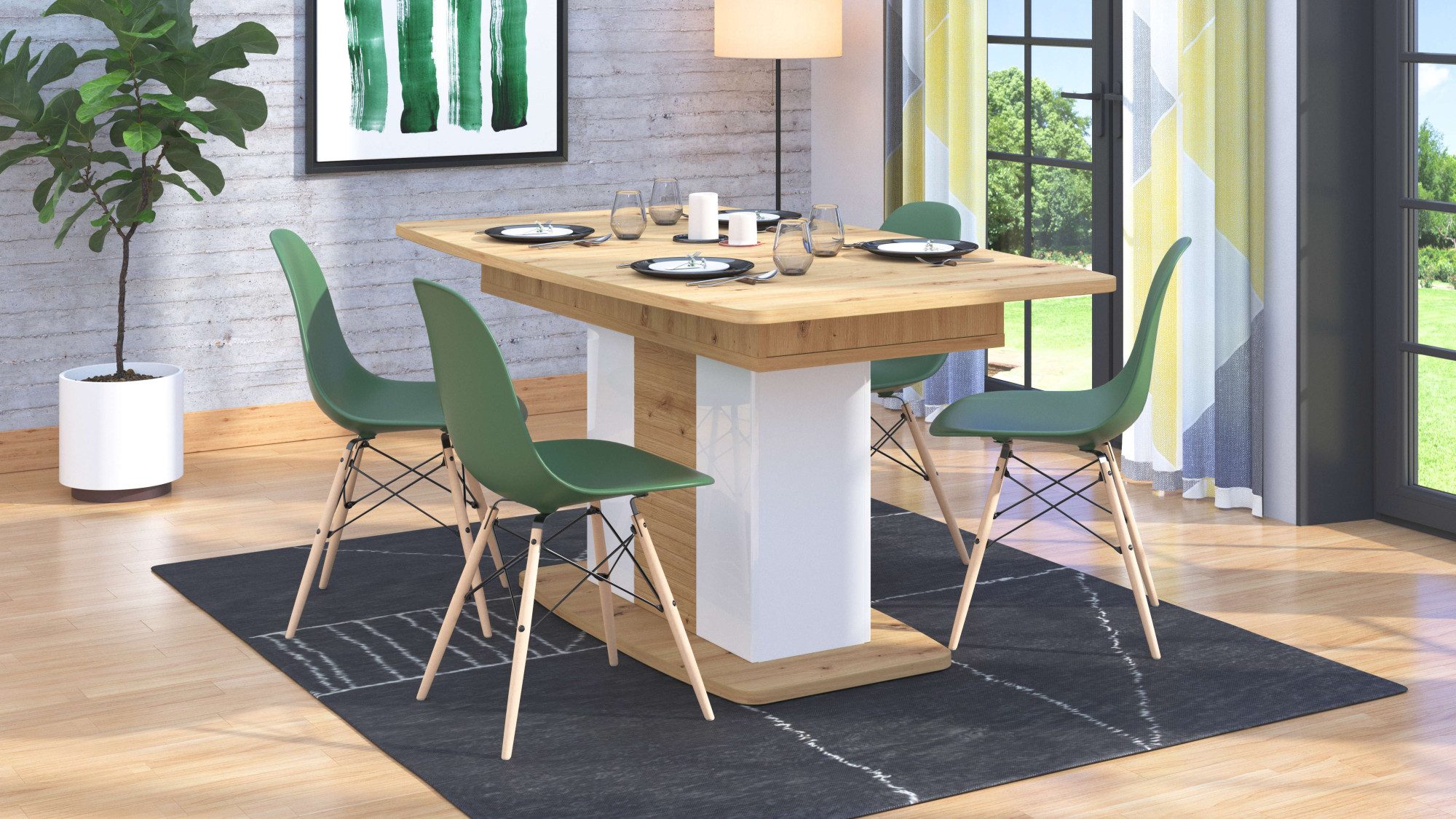 INOSIGN Eettafel Bretagna 160 cm, modern design, uitbreidbaar met inlegplaat
