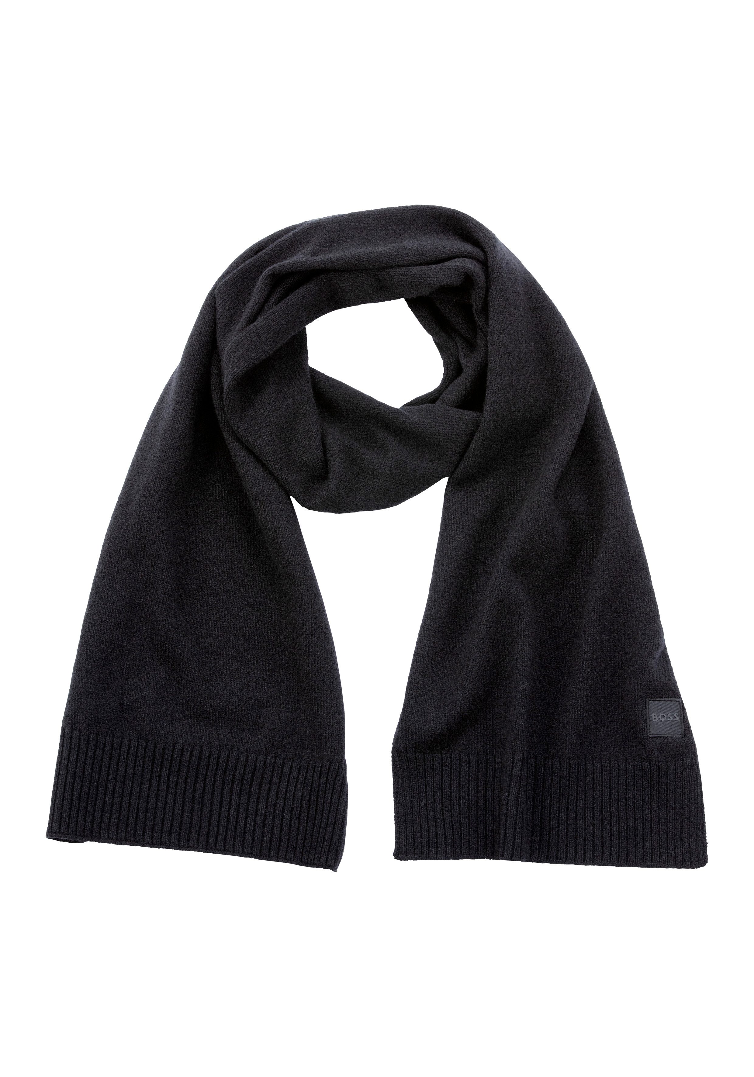 Hugo Boss Zwarte wollen sjaal Mannen herfst winter Black Heren
