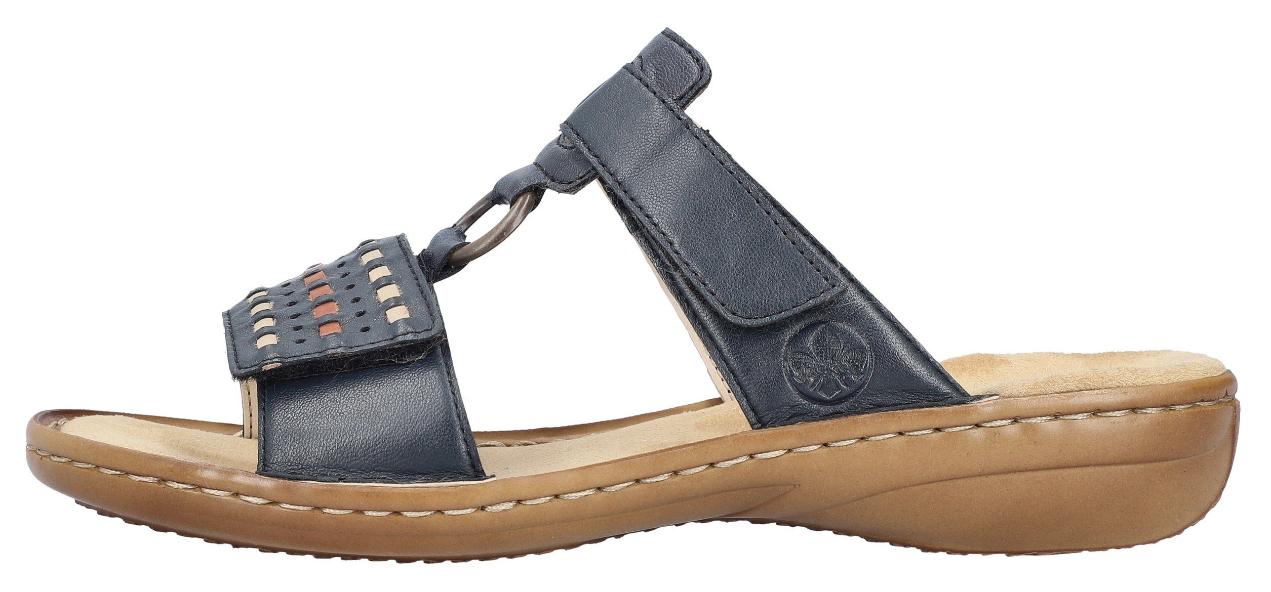 Rieker Slippers sleehak, zomerschoen, slippers met praktische klittenband