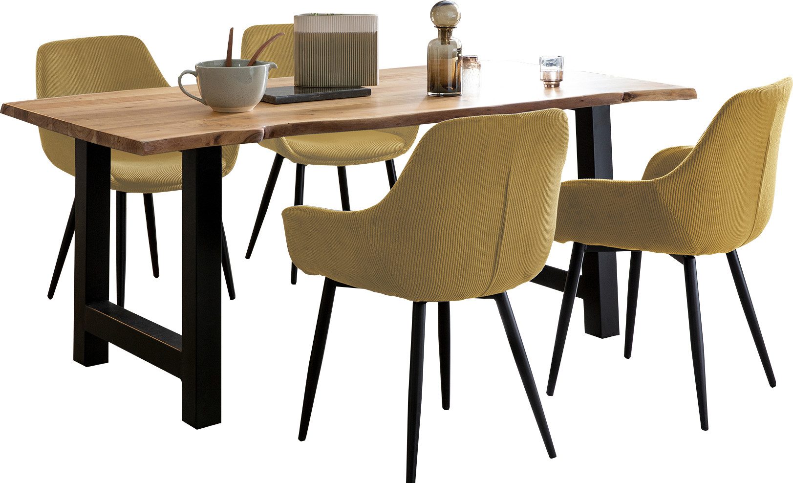 SalesFever Eethoek Massief hout geolied en tweevoudig gewaxt (set, 5-delig)