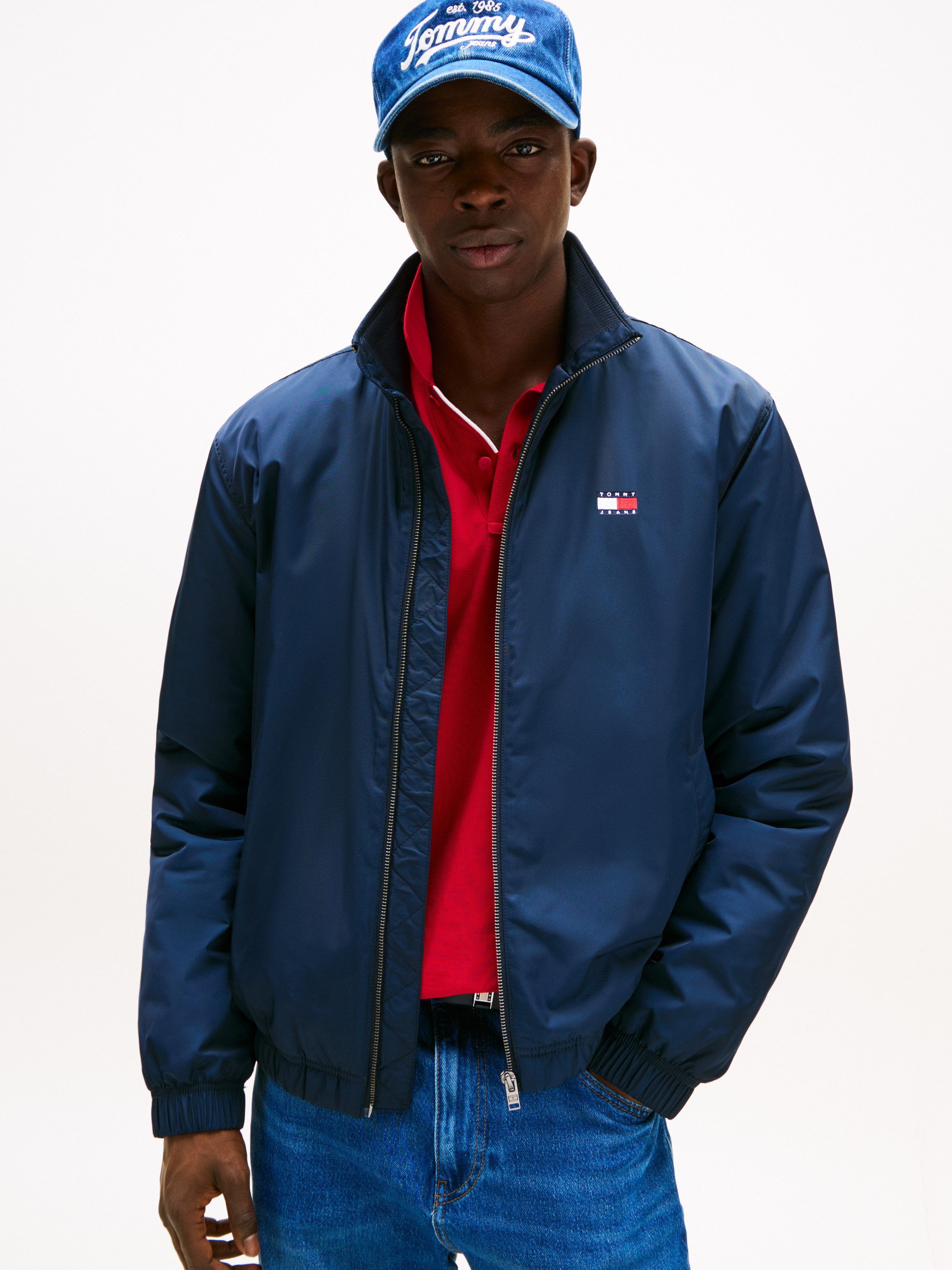 TOMMY JEANS Blouson TJM ESSENTIAL PADDED JACKET EXT glanzend, stretch manchetten, opstaande kraag