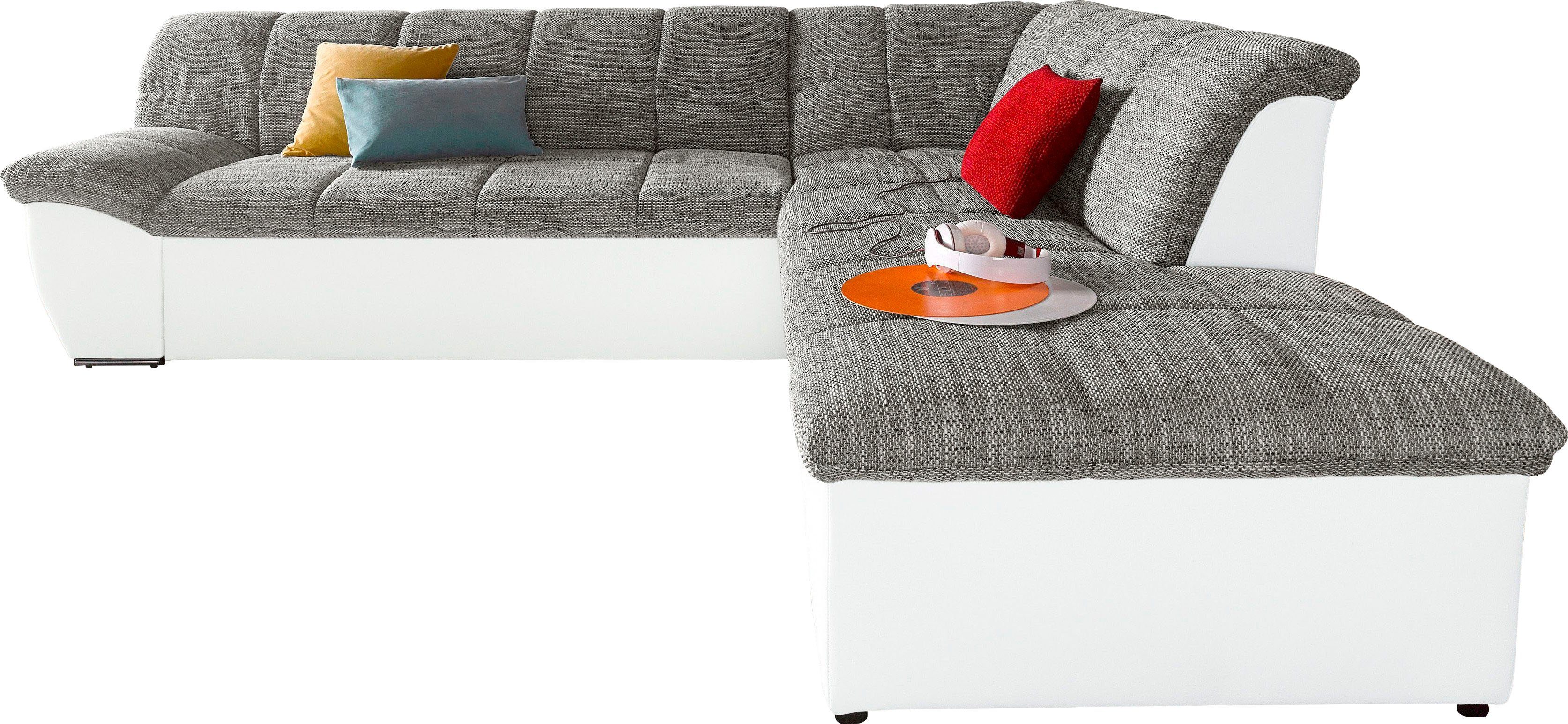 DOMO collection Hoekbank Splash, actuele zit- en rugsteppingen, materiaalmix, L-vorm