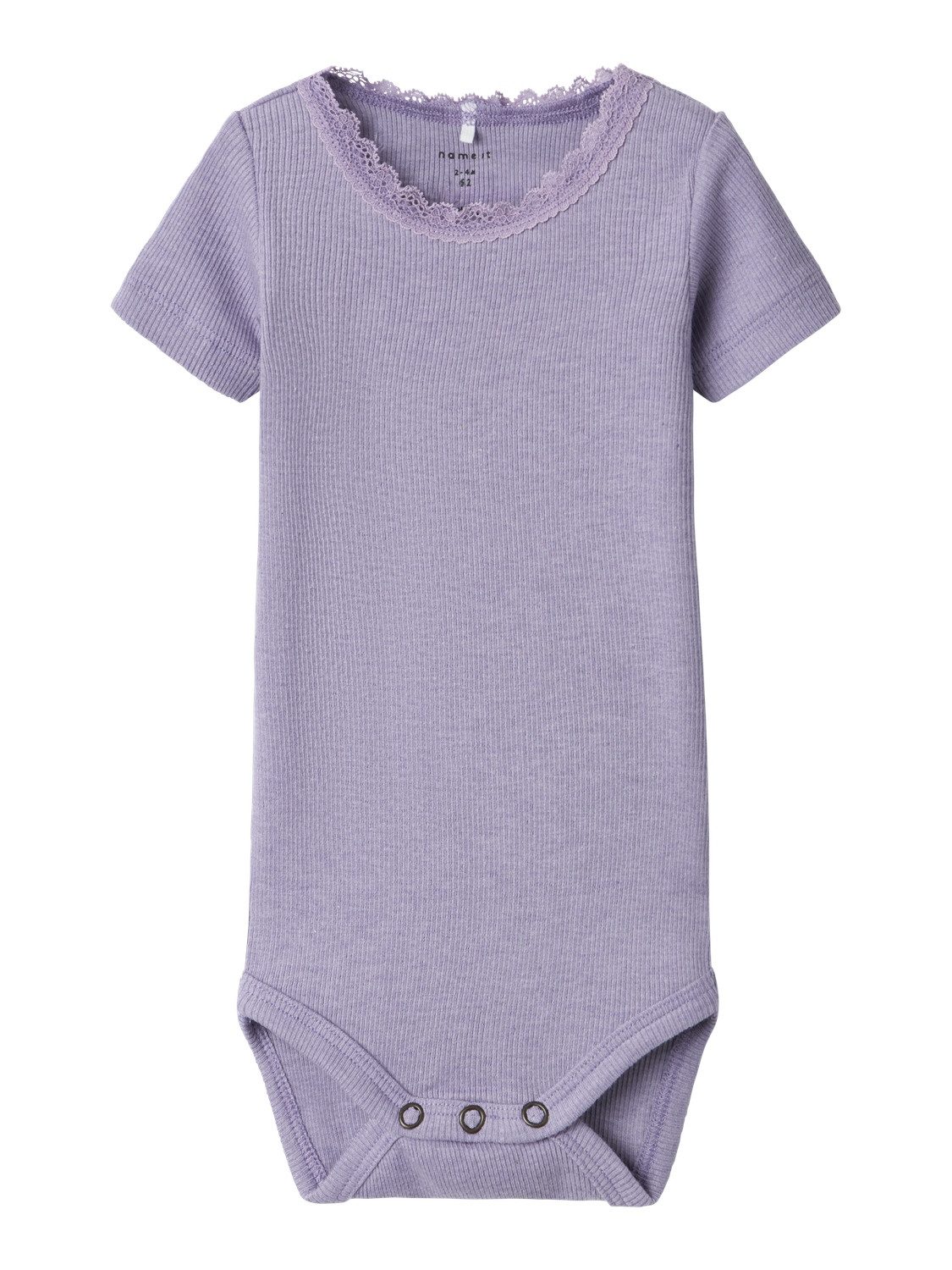 Name it BABY romper NBFKAB met katoen lila Paars Effen 56