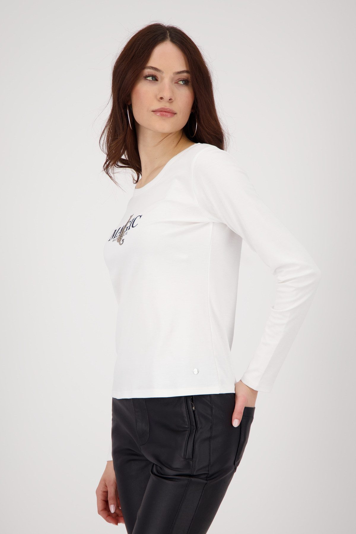 Monari Shirt met lange mouwen Shirt Leo + Tekst